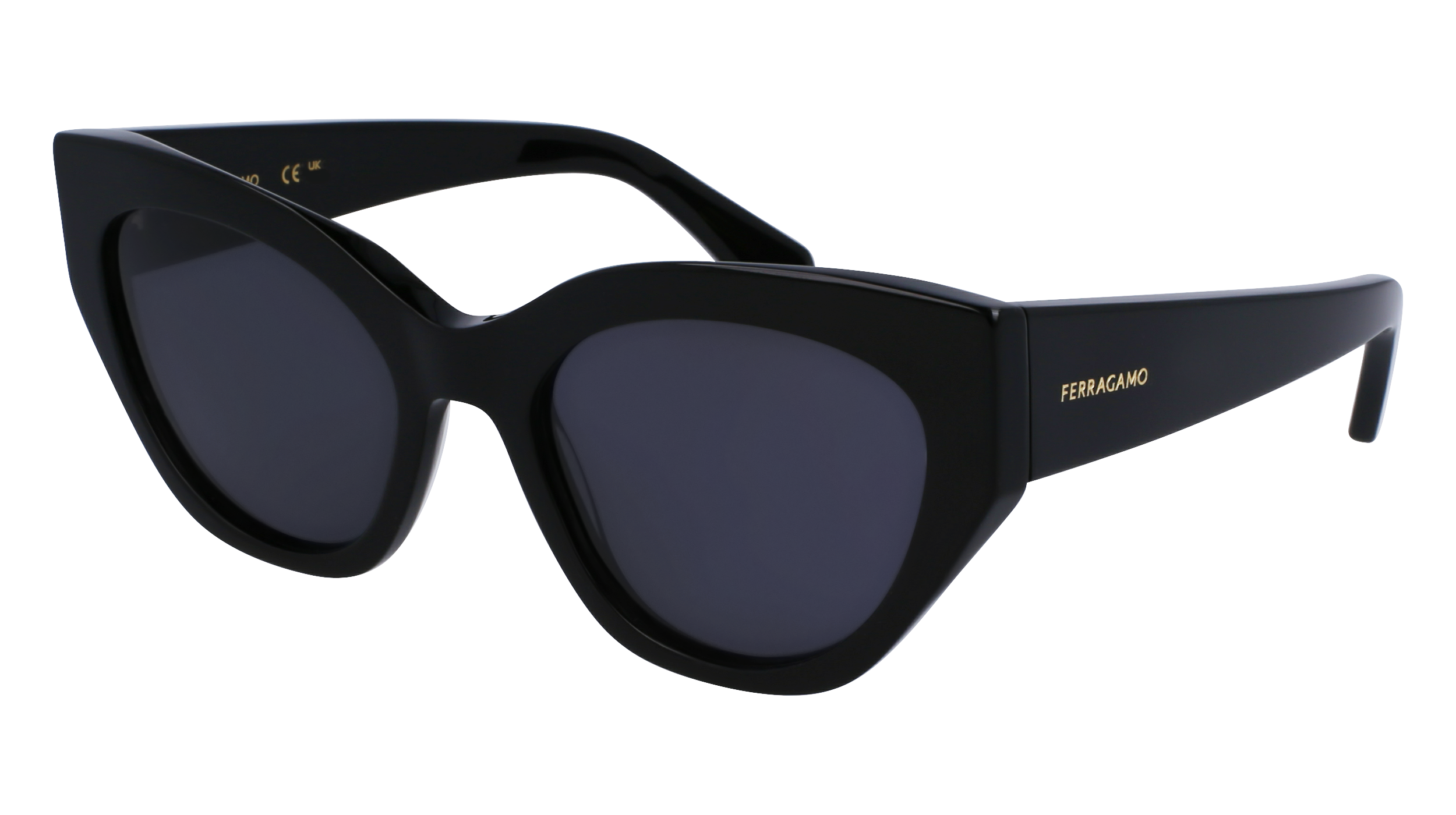 0886895611800 - Frau SF1107S 001 Gläser SONNENBRILLEN Acetat Schwarz Grau Katzenauge Normal Normal