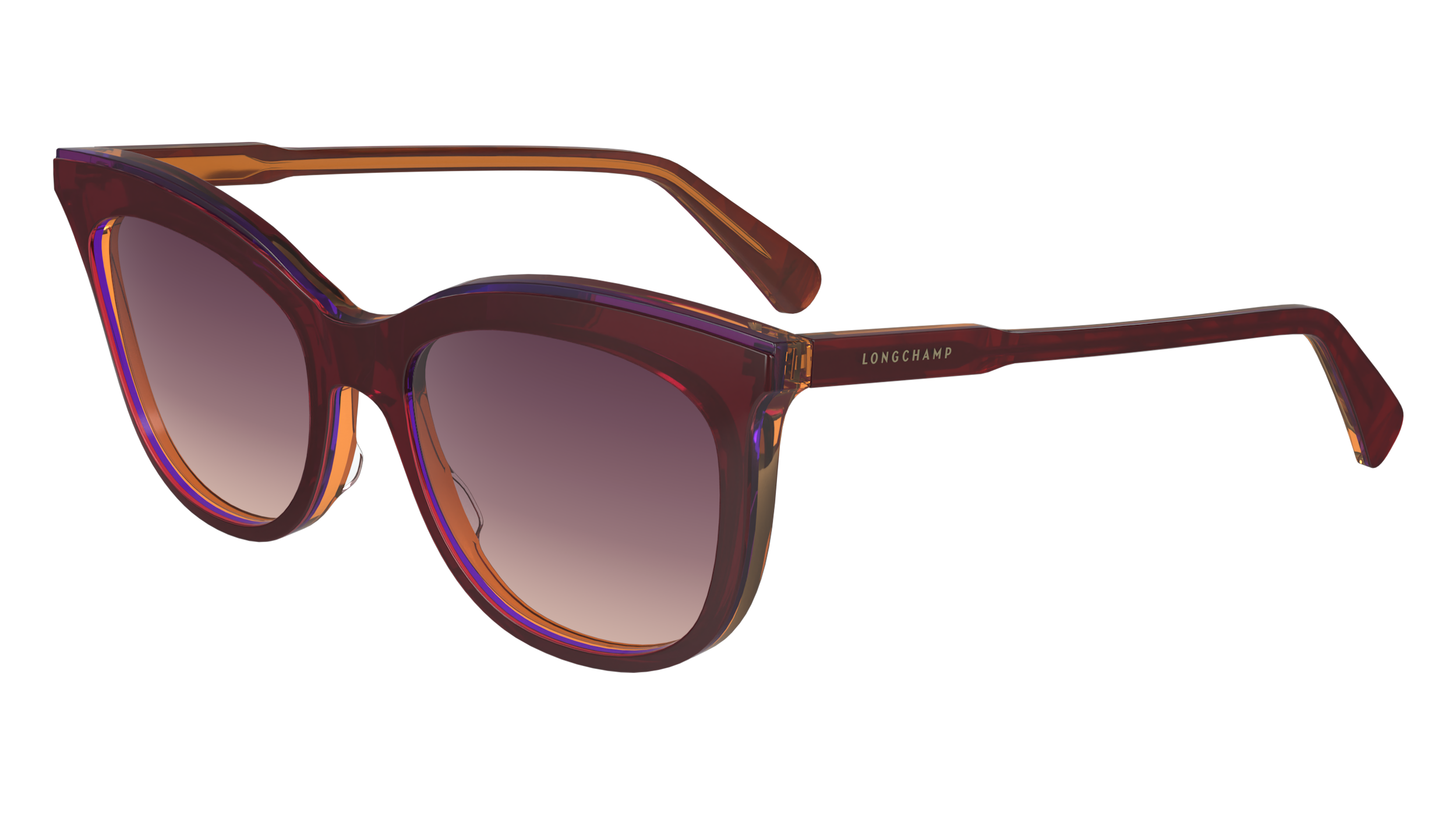 0886895622509 - LONGCHAMP Frau LO738S 681 Gläser SONNENBRILLEN Acetat Rot Rose Schmetterling Normal Normal