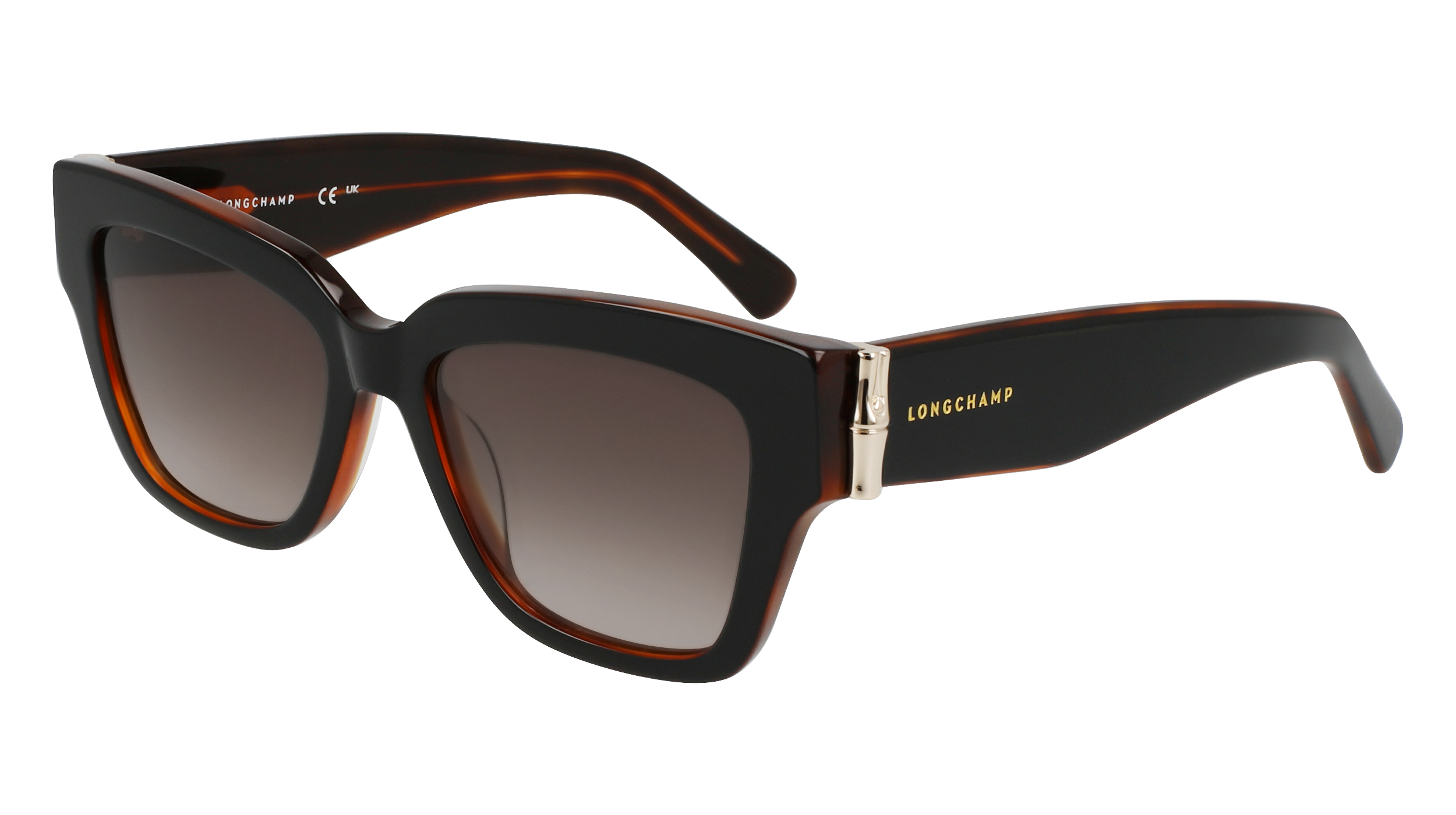 0886895624060 - LONGCHAMP Damen LO745S 011 Gläser SONNENBRILLEN Acetat Schwarz Grau Quadratisch Normal Normal