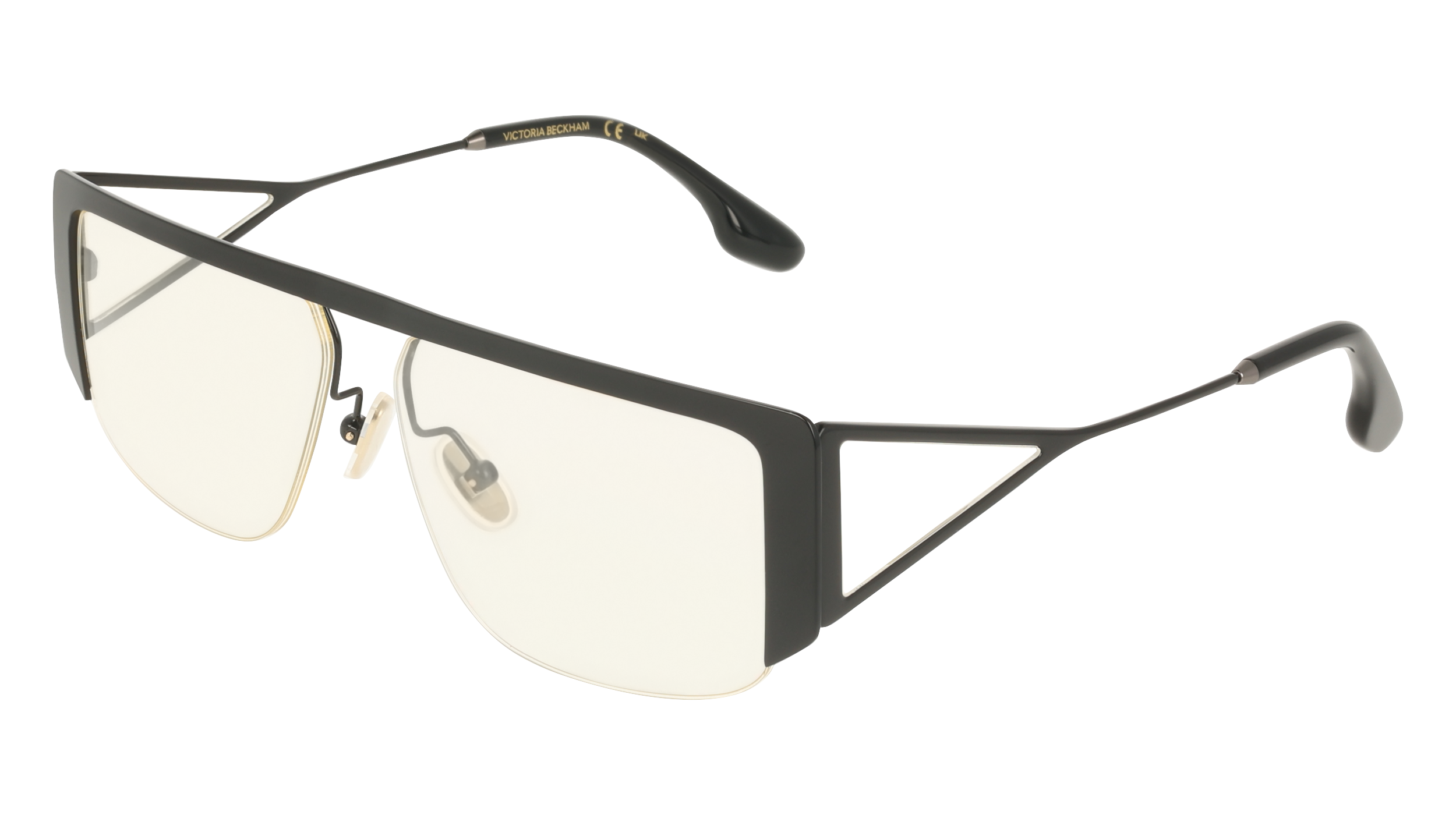 0886895673594 - Damen VB250S 001 Gläser SONNENBRILLEN Metall Schwarz Transparent Quadratisch Normal