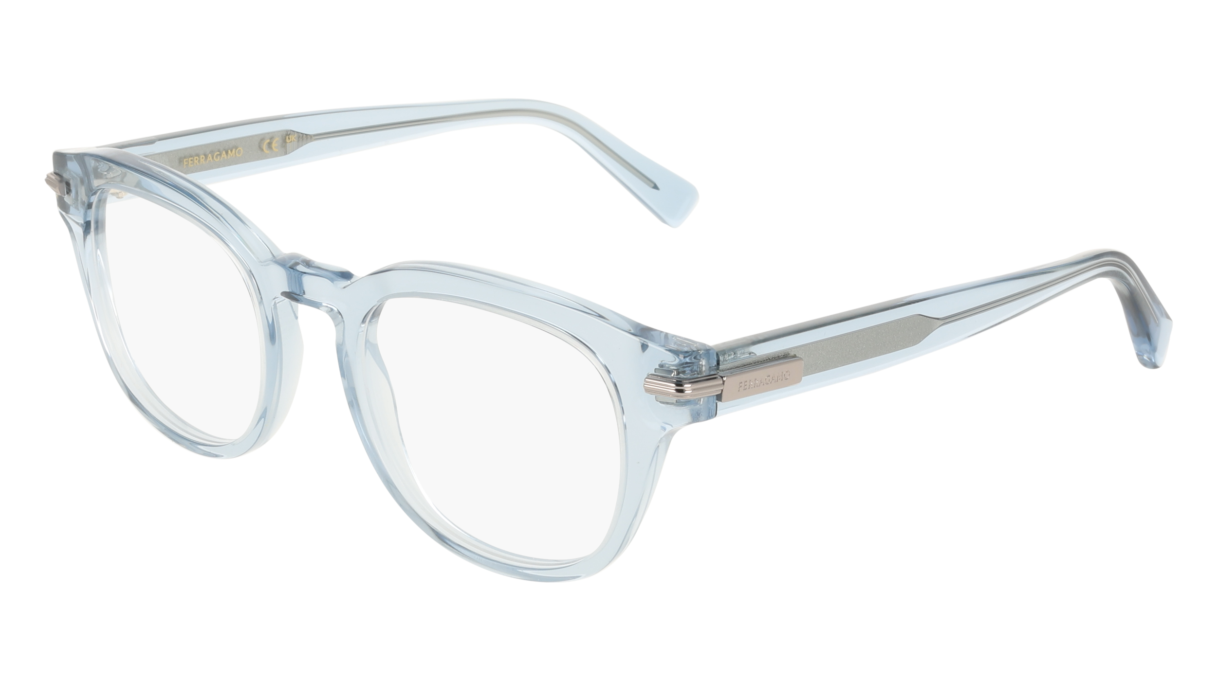 0886895693905 - Herren SF3033 450 Rahmen von BRILLEN Acetat Hellblau  Geometrisch Normal