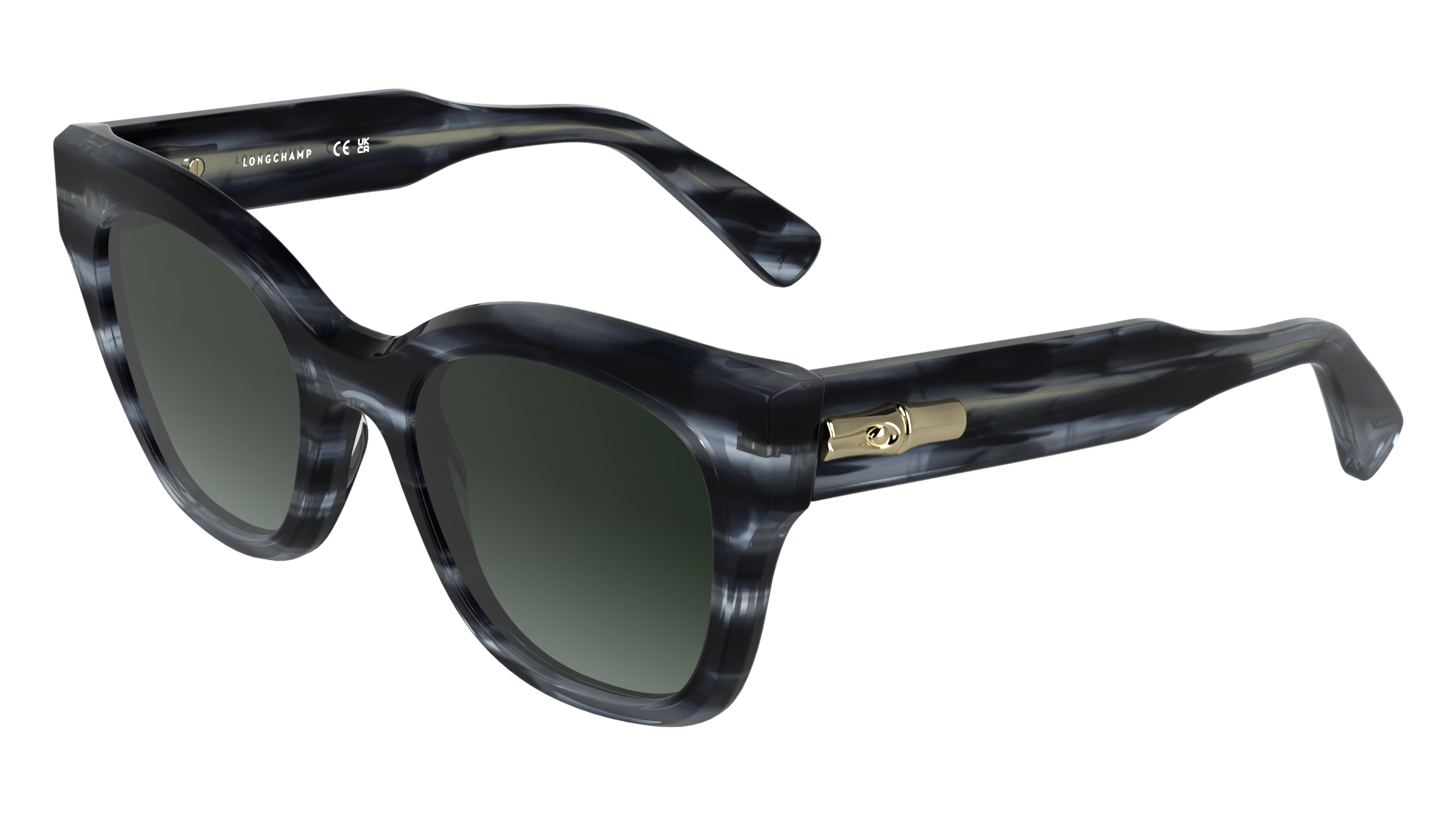 0886895721868 - LONGCHAMP Damen LONGCHAMP LO791S 036 Sonnenbrillen Acetat Grau Grün Quadratisch Normal