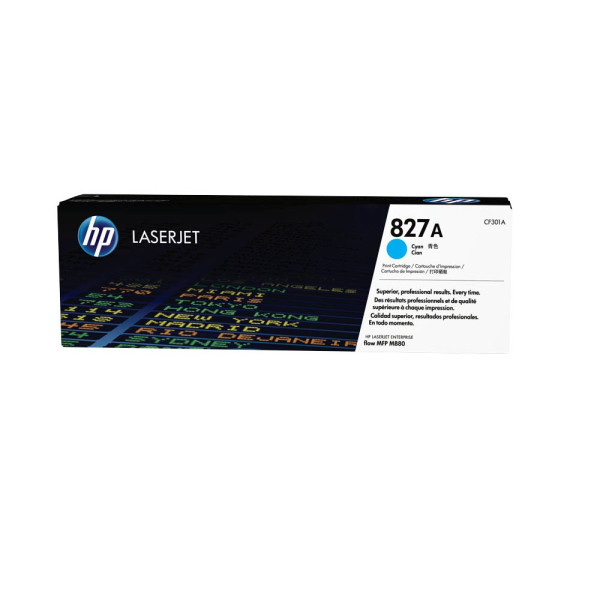 0887111323927 - 827A - Cyan - Original - LaserJet - Tonerpatrone (CF301A) - für Color LaserJet Managed M880 Color LaserJet Managed Flow MFP M880 (CF301A)