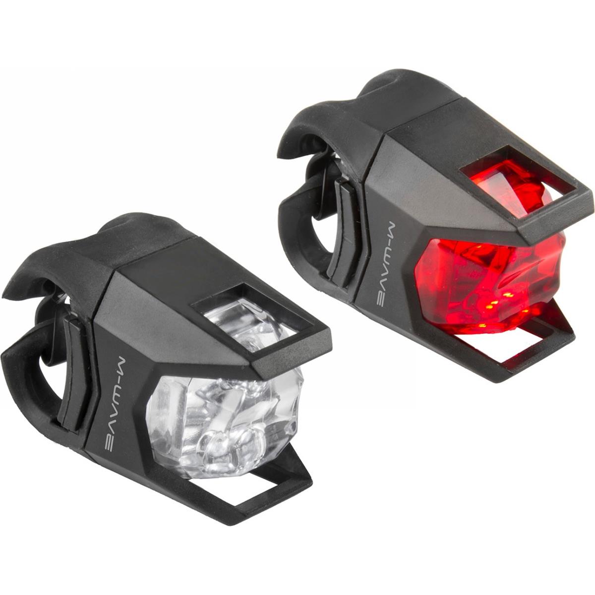 0887539002855 - Set von Mini LED-Lampen M-Wave Hunter Schwarz mit 2 weißen und roten LEDs