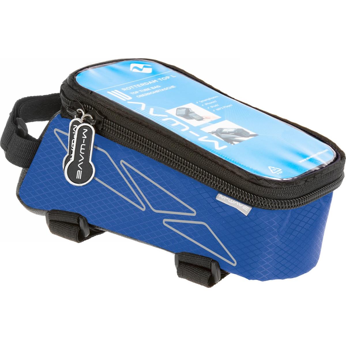 0887539009427 - M-WAVE Rotterdam Smartphone Top Tube Tasche Blau und Schwarz mit 3 Klett