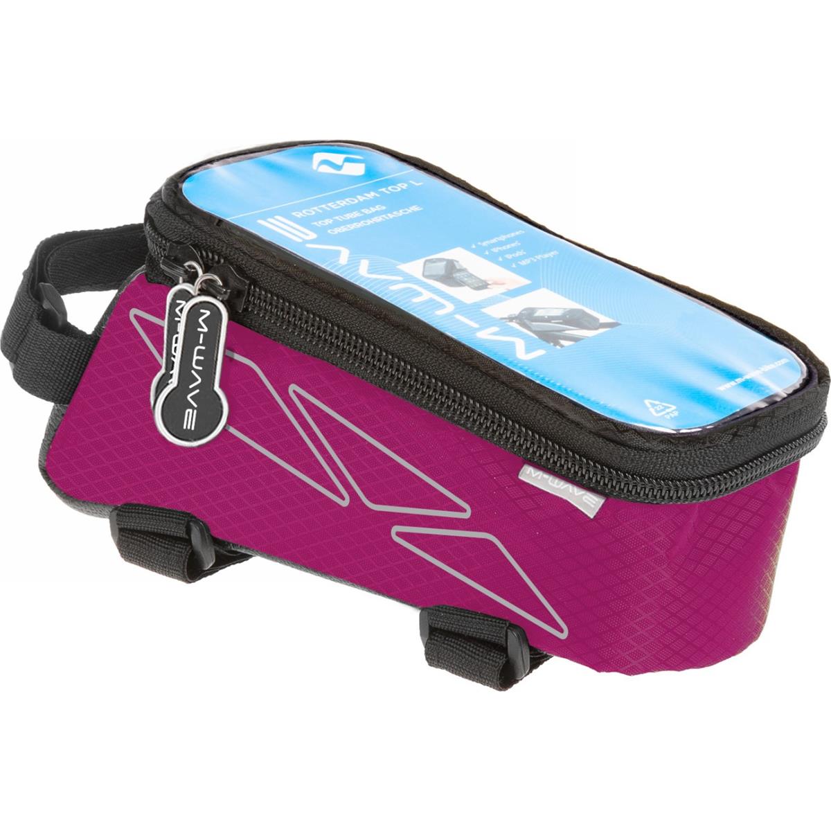 0887539009465 - M-WAVE Rotterdam Top Tube Tasche für Smartphone Rosa und Schwarz mit 3 Klett