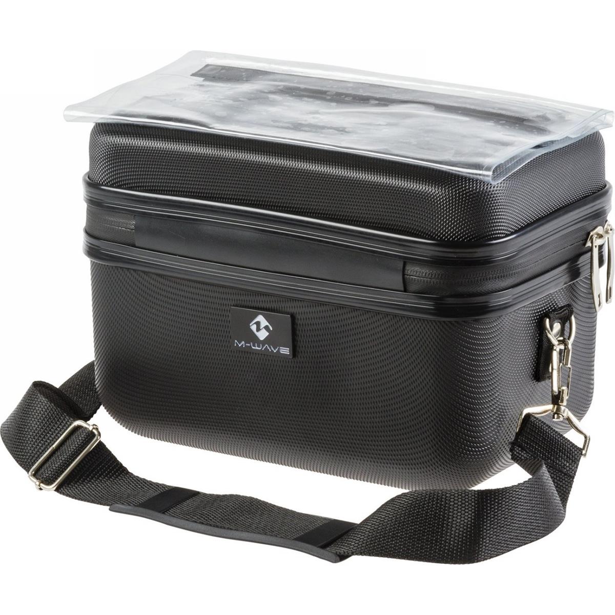 0887539014957 - Wasserdichte Hartschalen-Lenkertasche 8L M-Wave Utrecht HC Schwarz mit Clip-Halter