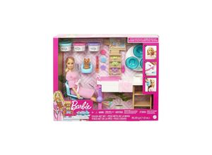 0887961816495 - Barbie Wellness Gesichtsmasken Spielset mit Puppe (blond) mit Knete Anziehpuppe mehrfarbig