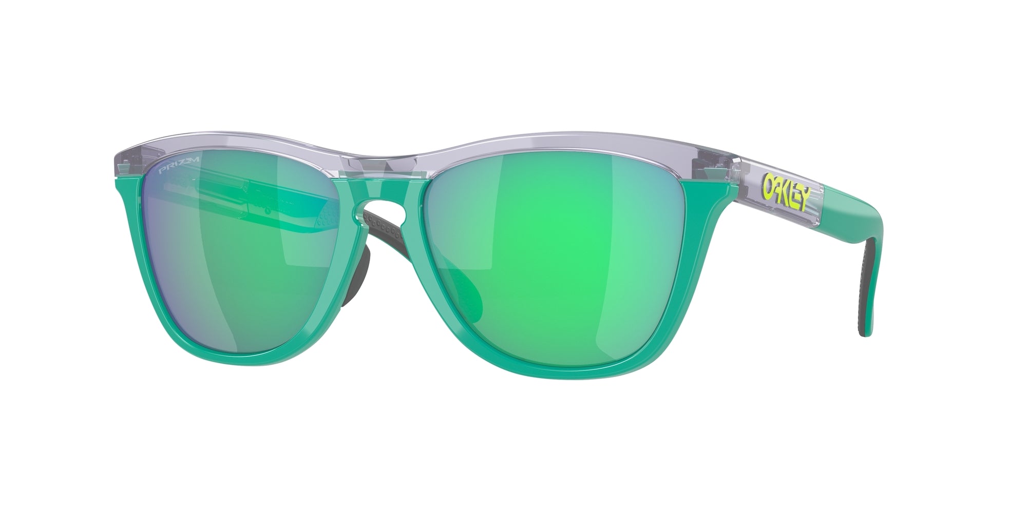 0888392610027 - Herren OO9284 Frogskins Range 928406 Gläser SONNENBRILLEN Plastik Grün Prizm Jade Rund Gespiegelt Prizm