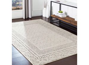 0888473859765 - SURYA Teppich Kurzflor Wohnzimmer Skandi Boho Design Grau und Beige 120 x 170 cm