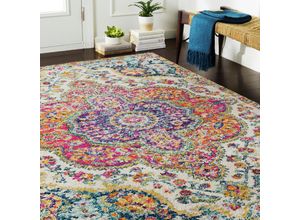 0888473906438 - Perserteppich Kurzflor Wohnzimmer Vintage Orient Rosa Mehrfarbig 120 x 170 cm - Surya