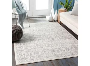 0888473935957 - Teppich SURYA Traditional Teppiche Gr B L 160 cm x 215 cm 8 mm 1 St weiß Esszimmerteppiche Boho Kurzflor Orientteppich Wohnzimmer Schlafzimmer Grau