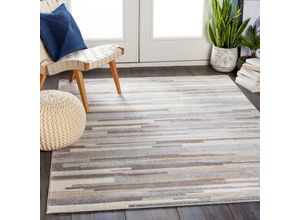 0888473936039 - Teppich Kurzflor Wohnzimmer Modernes Skandi Design Weiß und Braun 160 x 215 cm - Surya