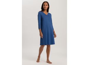 0888721530088 - HANRO Moments Sleepshirt 3 4 Arm Bordüre für Damen blau XS