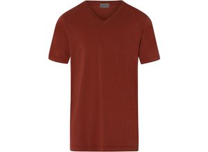 0888721533676 - HANRO Schlafshirt Kurzarm V-Ausschnitt für Herren braun XL