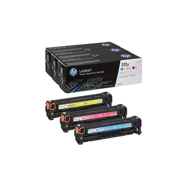 0888793635193 - 312A CF440AM Tonerkassette Kombi-Pack Cyan Magenta Gelb 2700 Seiten Original Toner