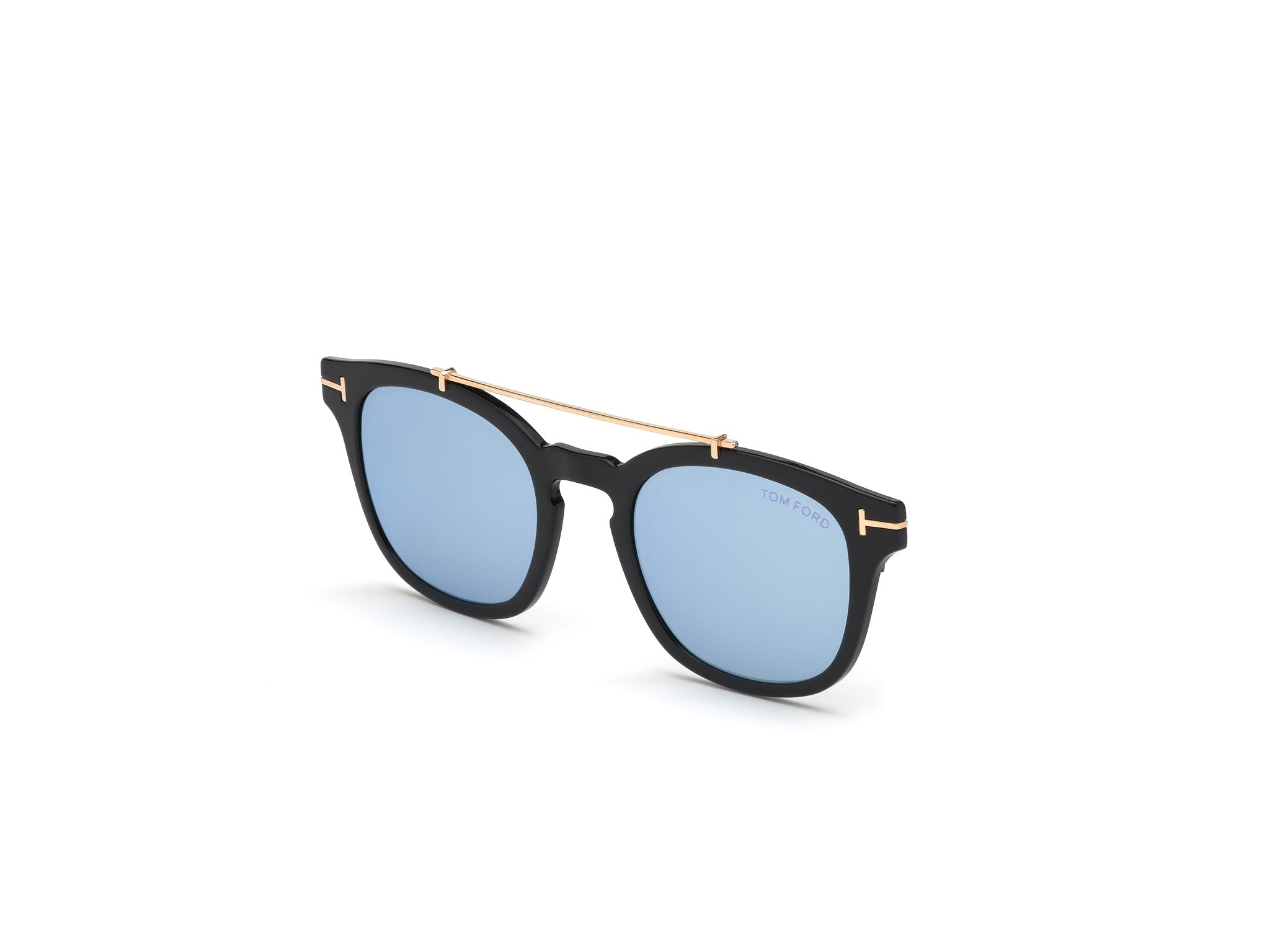 0889214001580 - TOM FORD Herren FT5532-B-CL 01X Gläser SONNENBRILLEN Injiziert Schwarz Blau Geometrisch Normal Spiegel