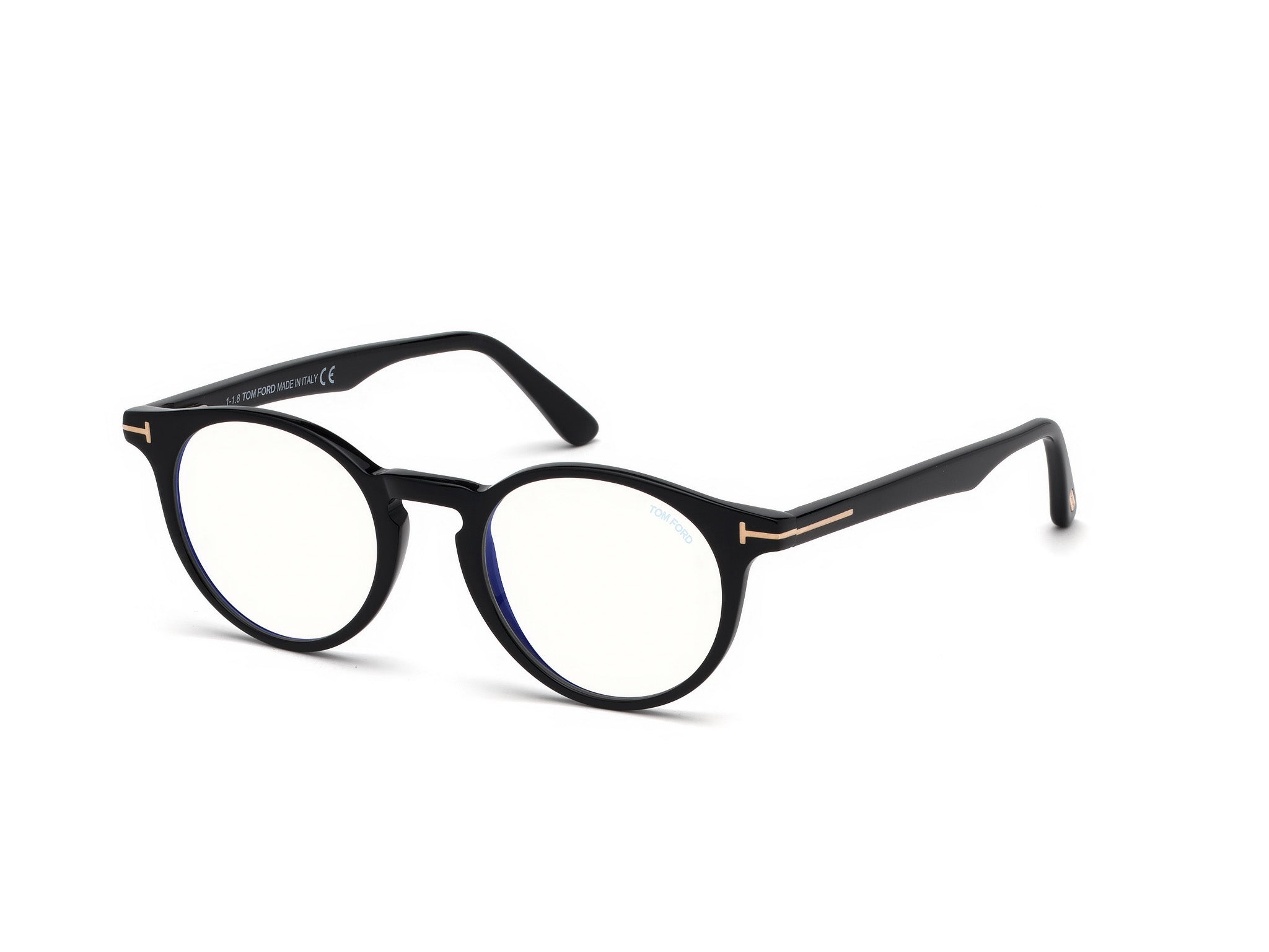 0889214015228 - TOM FORD Unisex FT5557-B 001 Rahmen von BRILLEN Acetat Schwarz  Kreisel Blaues Antilicht