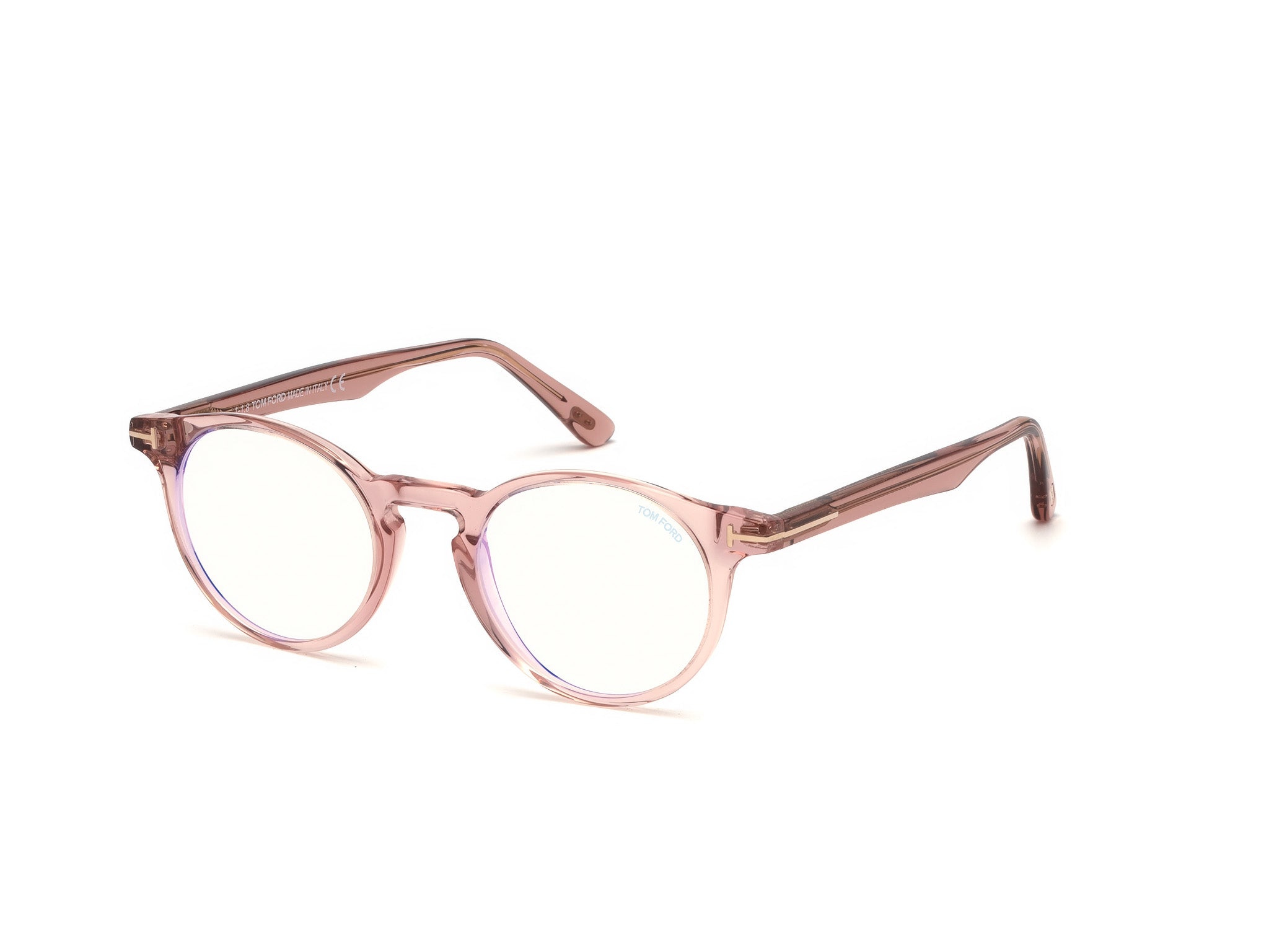 0889214015273 - TOM FORD Unisex FT5557-B 072 Rahmen von BRILLEN Acetat Rose  Kreisel Blaues Antilicht