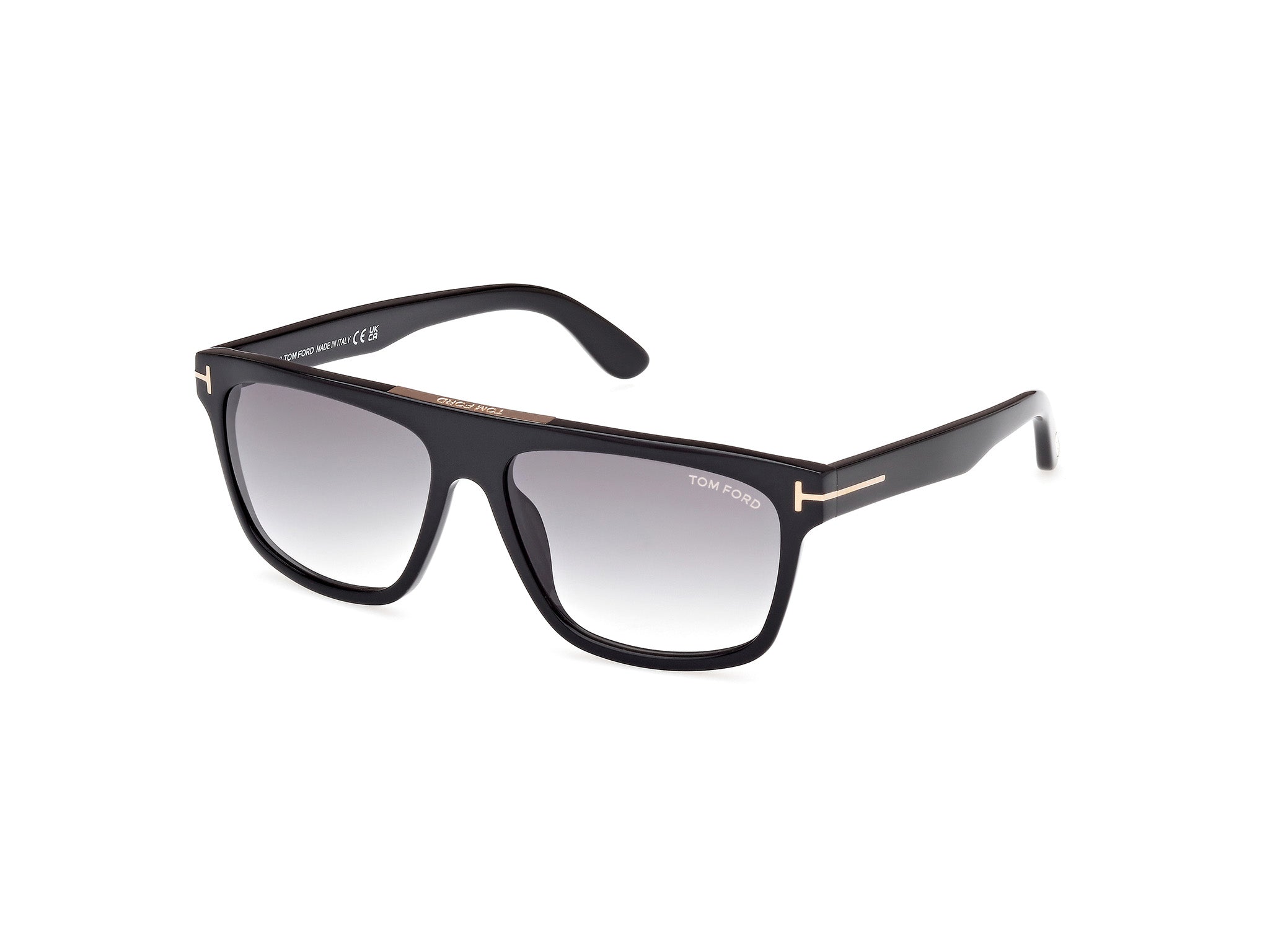 0889214018403 - TOM FORD Herren FT0628 CECILIO-02 01B Gläser SONNENBRILLEN Acetat Schwarz Rauch Geometrisch Normal Schattiert