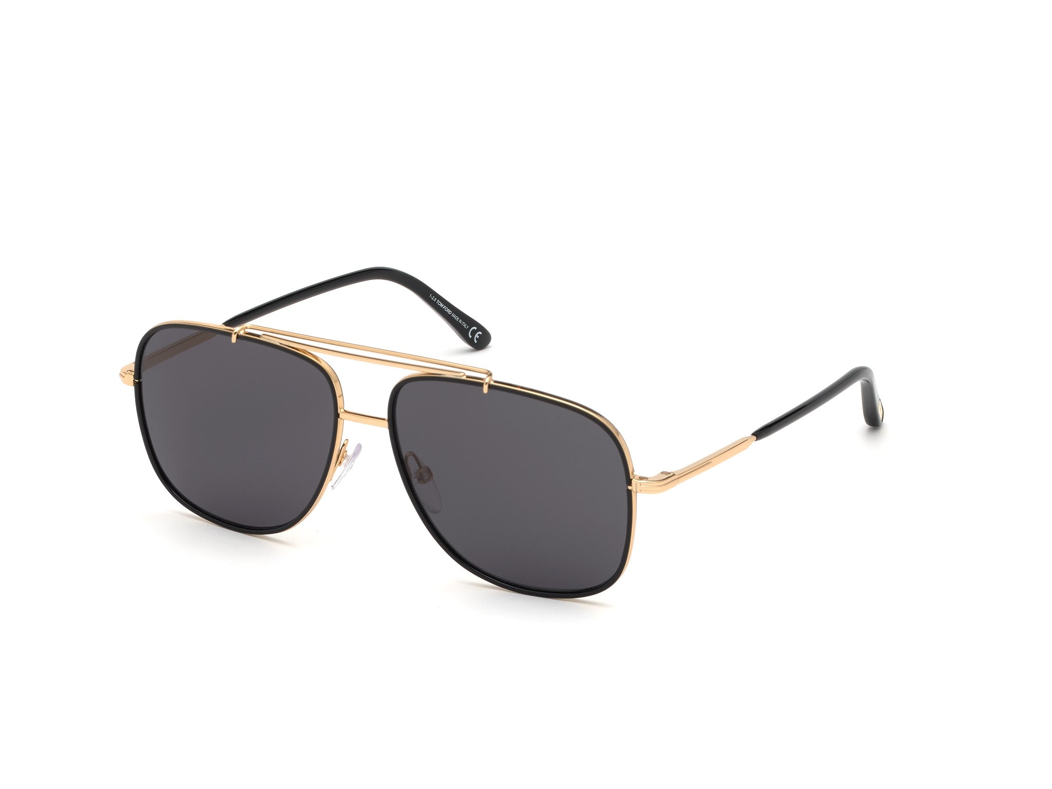 0889214027771 - TOM FORD Unisex Ft0693 Benton 30a Gläser SONNENBRILLEN Metall Gold Rauch Geometrisch Normal