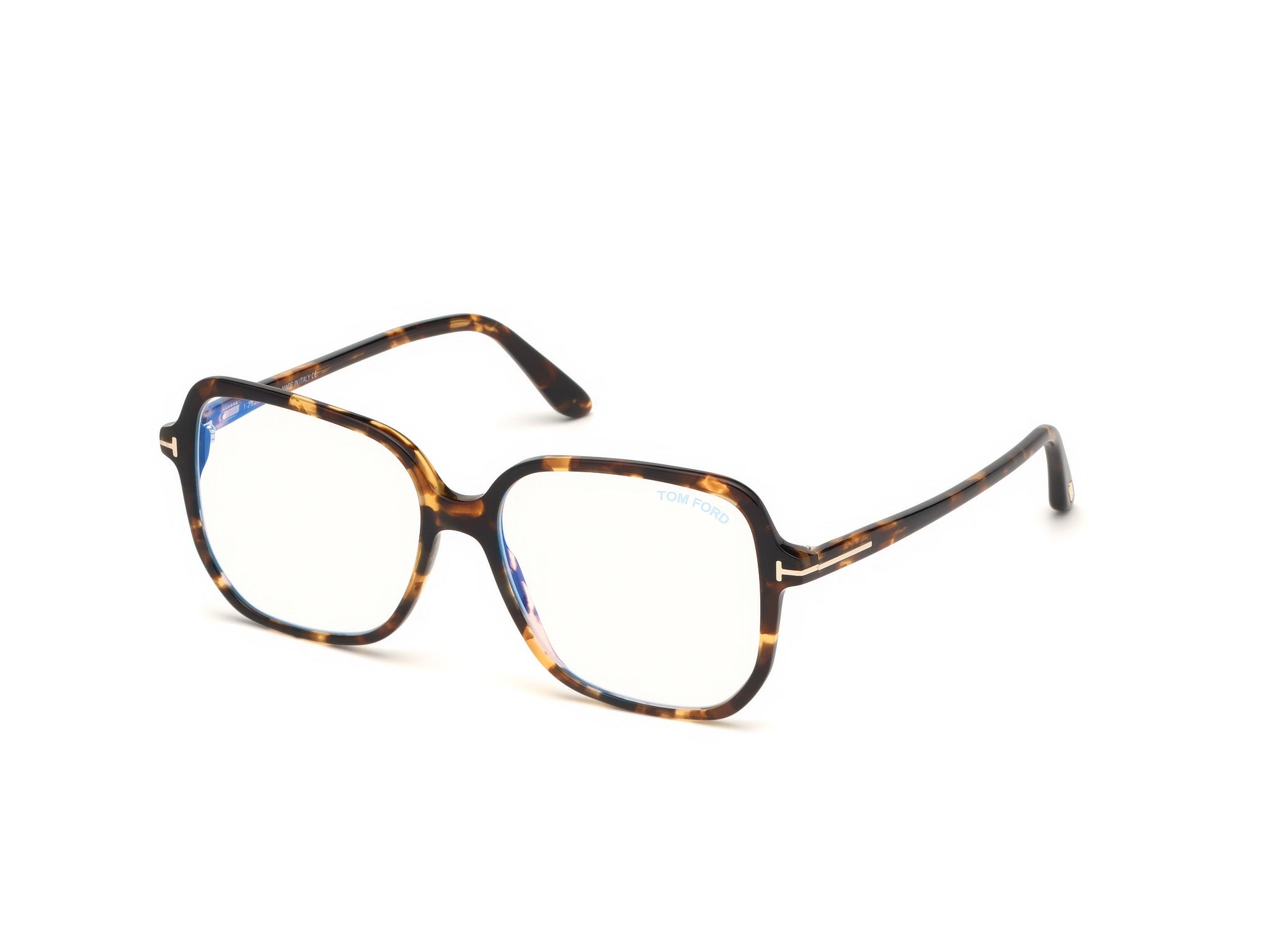 0889214042774 - TOM FORD Frau FT5578-B 052 Rahmen von BRILLEN Acetat Dunkler Havanna  Geometrisch Blaues Antilicht