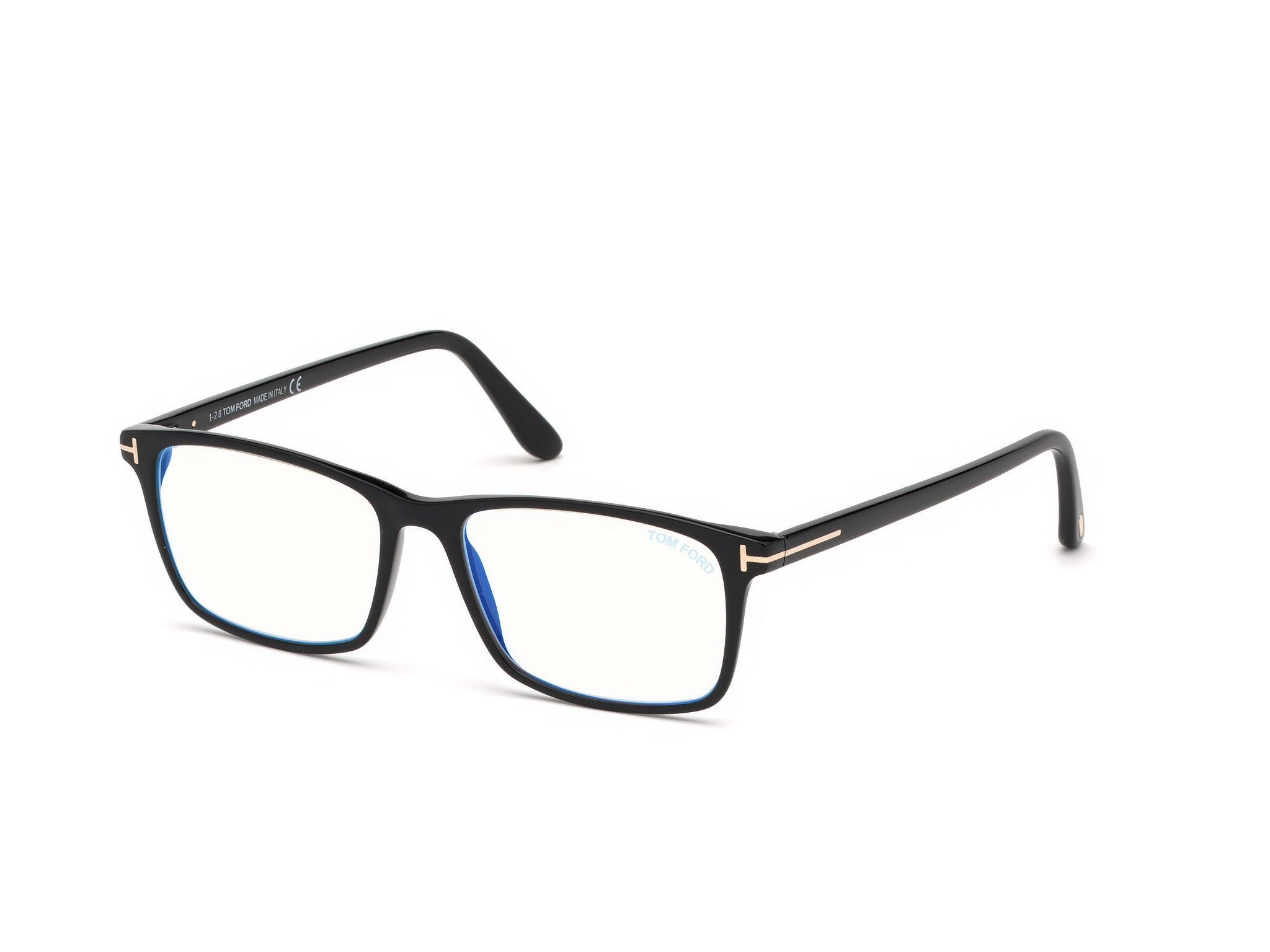 0889214042835 - TOM FORD Mann FT5584-B 001 Rahmen von BRILLEN Acetat Schwarz  Hocken Blaues Antilicht