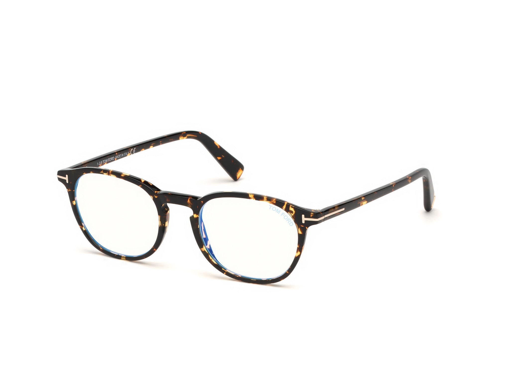 0889214046192 - TOM FORD Unisex FT5583-B 056 Rahmen von BRILLEN Plastik Havanna  Kreisel Blaues Antilicht