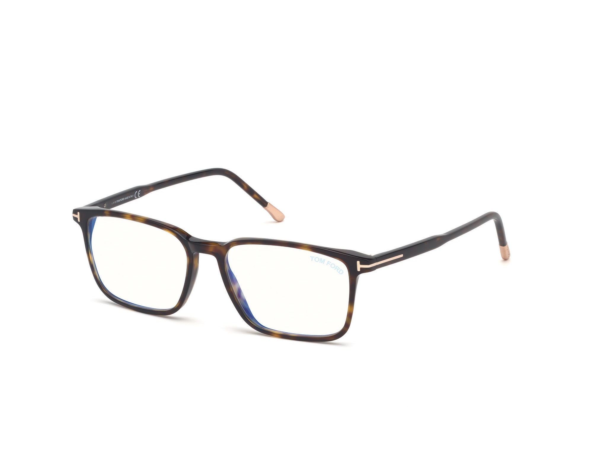 0889214062871 - TOM FORD Mann FT5607-B 052 Rahmen von BRILLEN Acetat Havanna  Hocken Blaues Antilicht