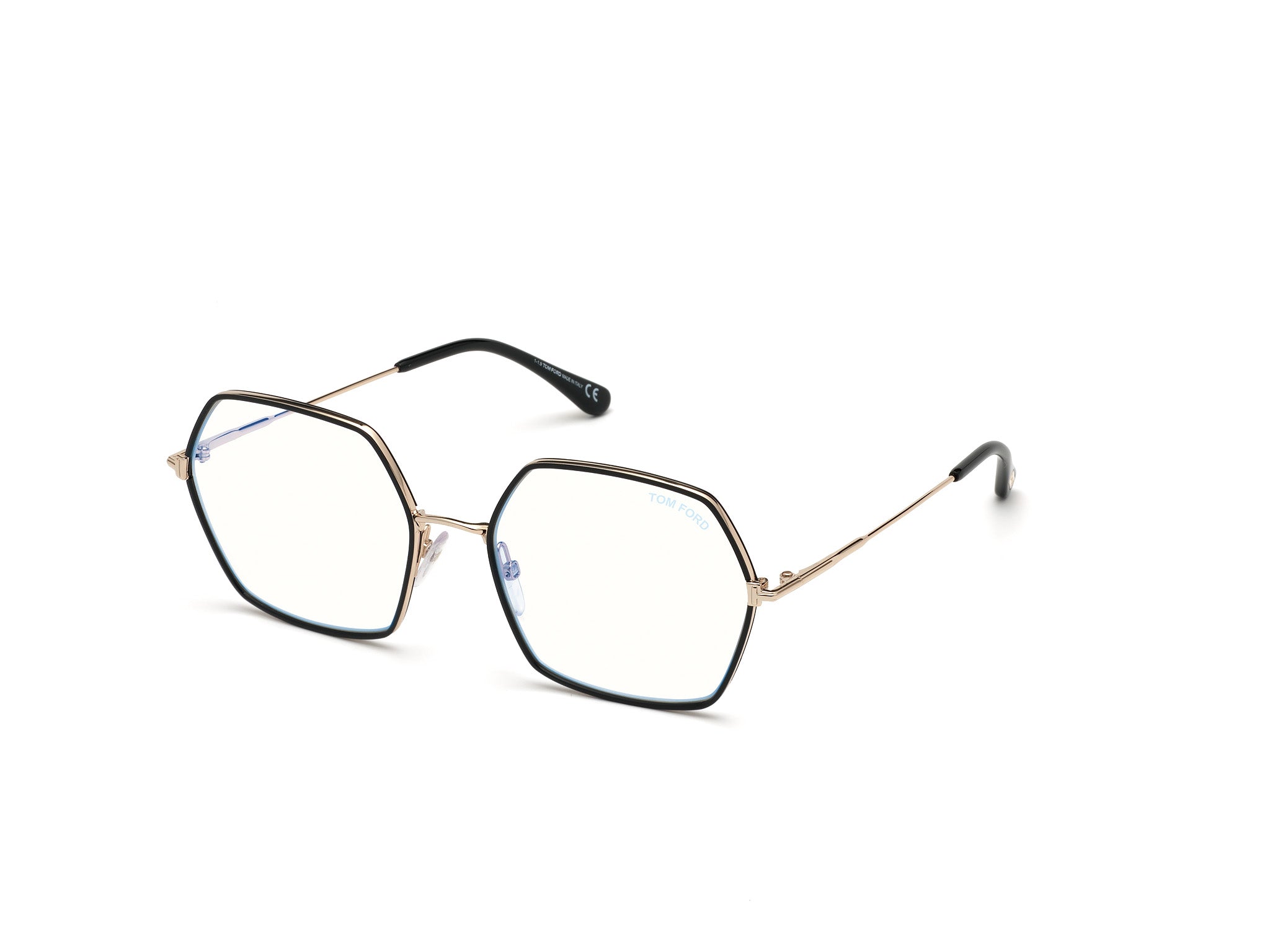 0889214073693 - TOM FORD Frau FT5615-B 001 Rahmen von BRILLEN Metall Schwarz  Geometrisch Normal Blaues Anti -Licht - für PC