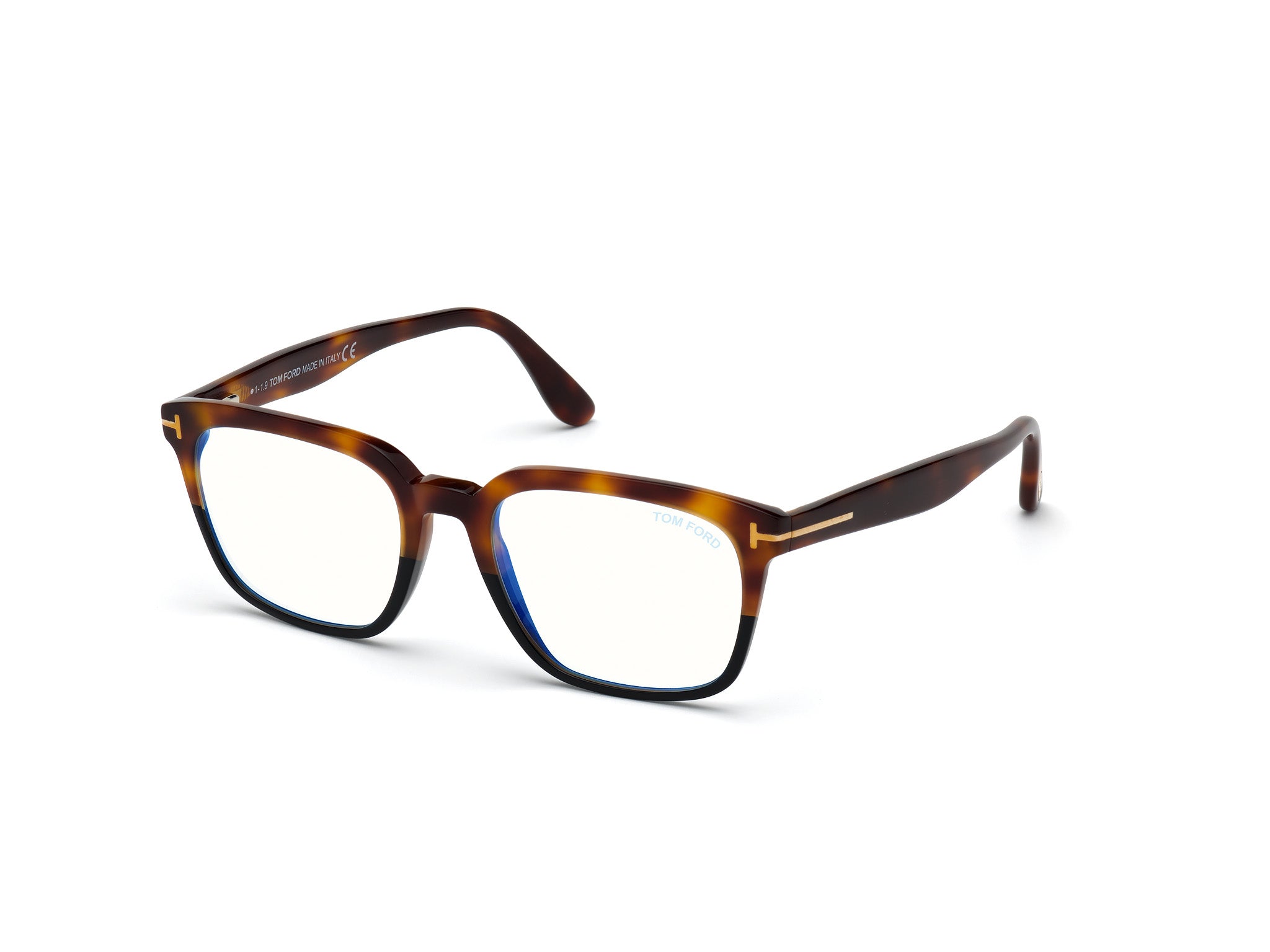 0889214075512 - TOM FORD Mann FT5626-B 056 Rahmen von BRILLEN Acetat Havanna  Hocken Blaues Antilicht