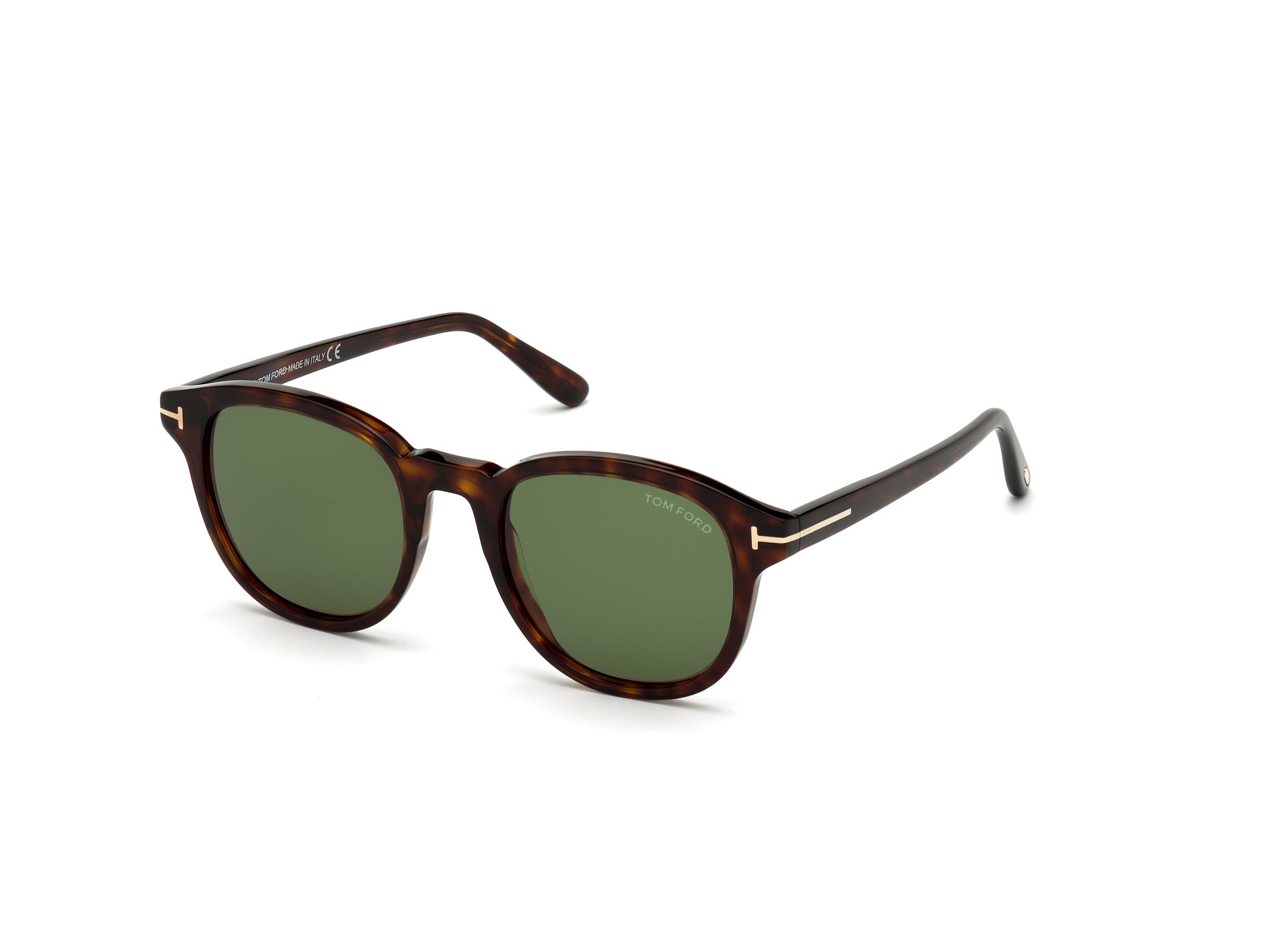 0889214096128 - TOM FORD Mann Ft0752 Jameson 52n Gläser SONNENBRILLEN Acetat Dunkler Havanna Grün Kreisel Normal