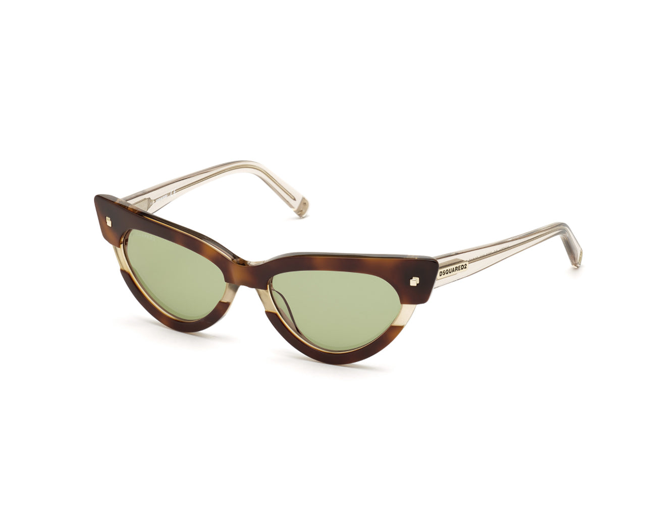 0889214103246 - Damen DQ0333 MAGDA 56N Gläser SONNENBRILLEN Steckdose Acetat Havanna Grün Cat Eye Normal