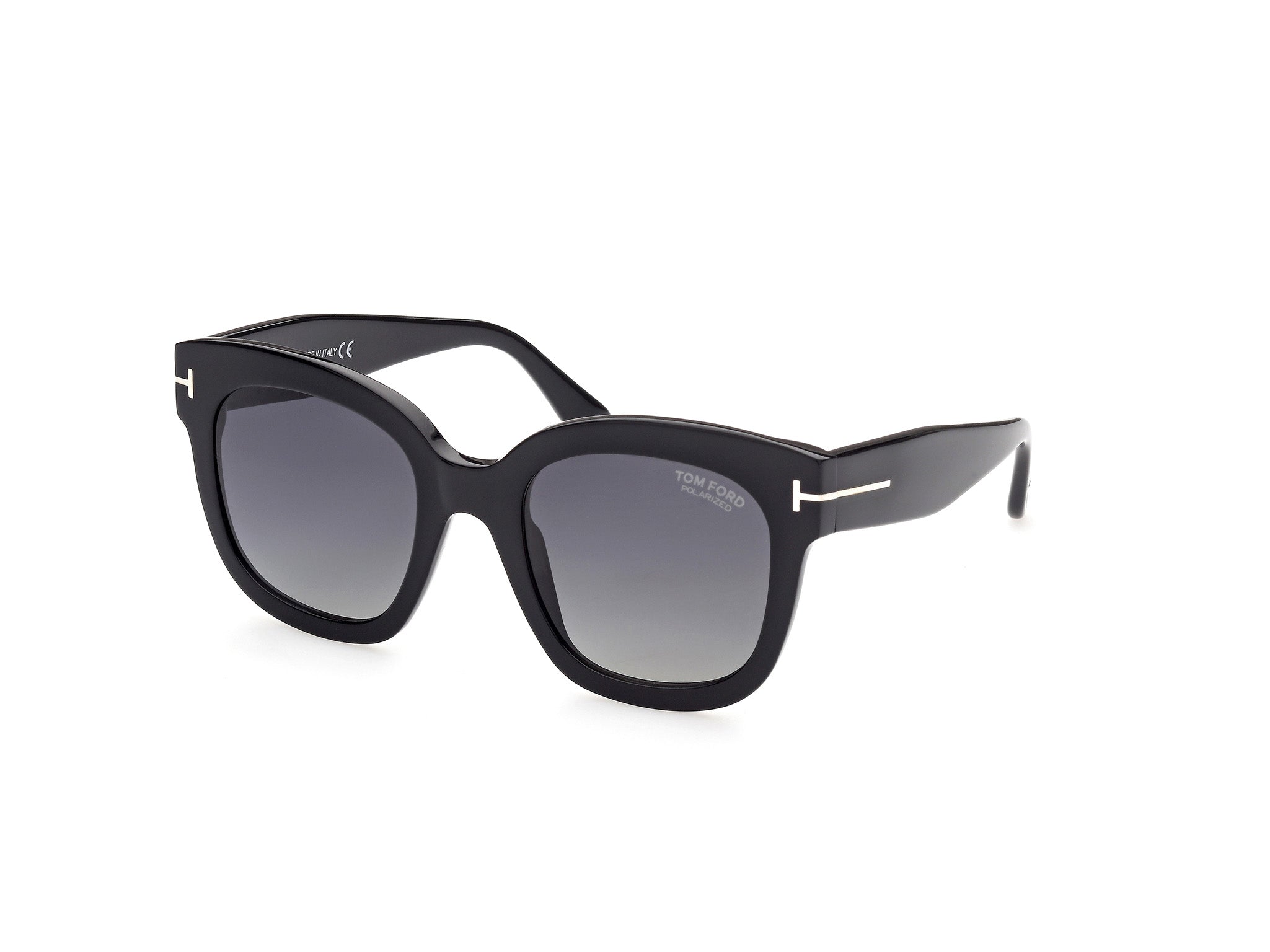 0889214112798 - TOM FORD Damen FT0613 BEATRIX-02 01D Gläser SONNENBRILLEN Acetat Schwarz Rauch Geometrisch Polarisiert