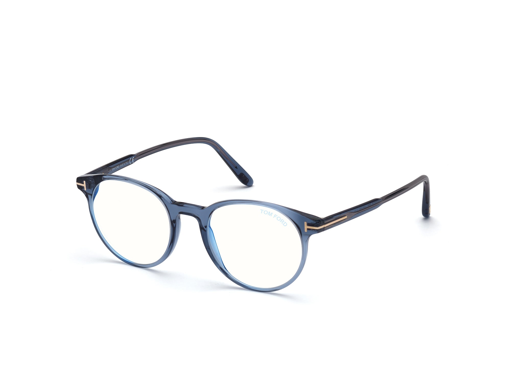 0889214181565 - TOM FORD Mann FT5695-B 090 Rahmen von BRILLEN Acetat Blau  Kreisel Blaues Antilicht Blaues Anti -Licht - für PC