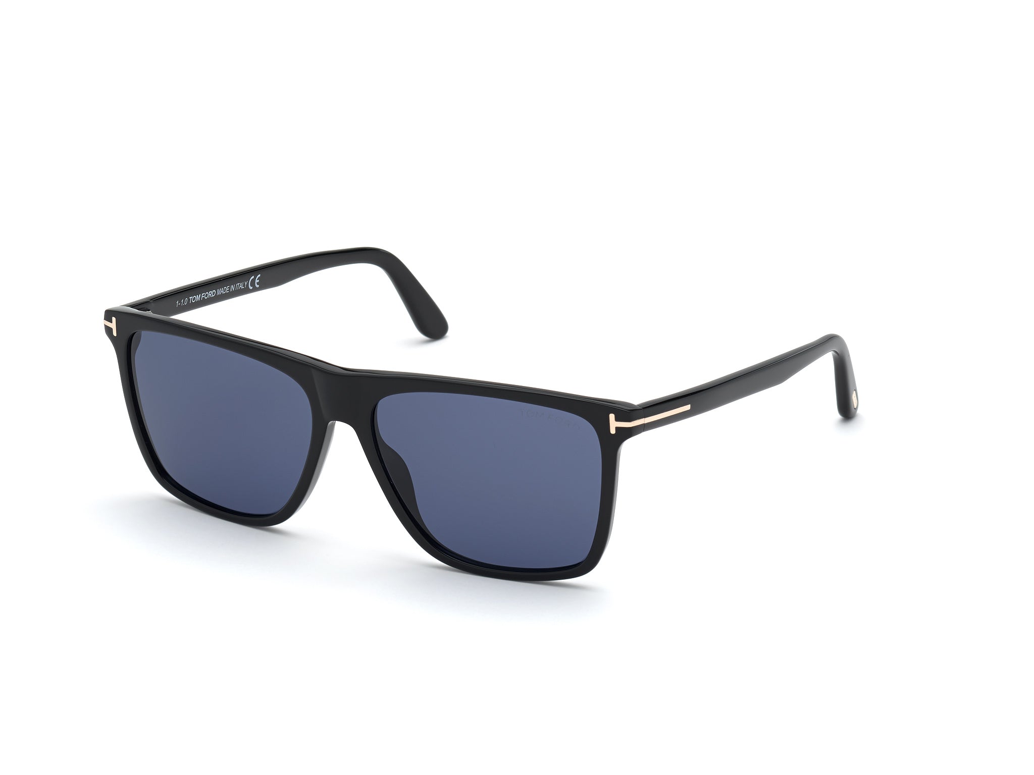 0889214218650 - TOM FORD Herren FT0832 FLETCHER 01V Gläser SONNENBRILLEN Acetat Schwarz Blau Quadratisch Normal