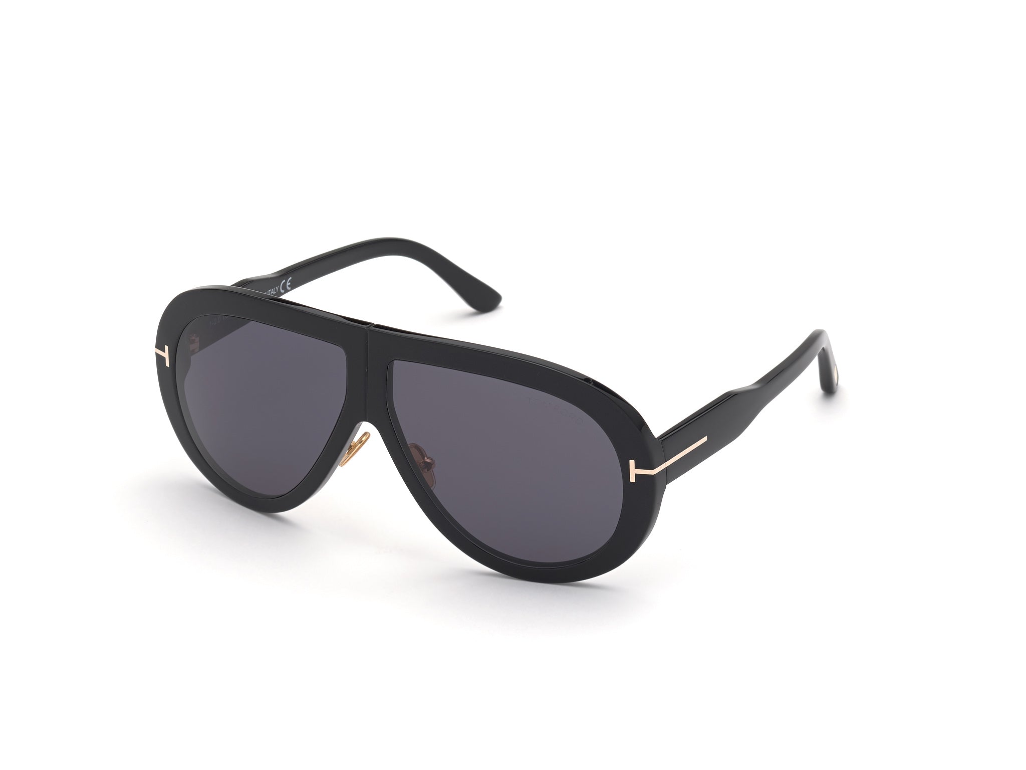 0889214219022 - TOM FORD Unisex Ft0836 Troy 01a Gläser SONNENBRILLEN Acetat Schwarz Rauch Pilot Normal