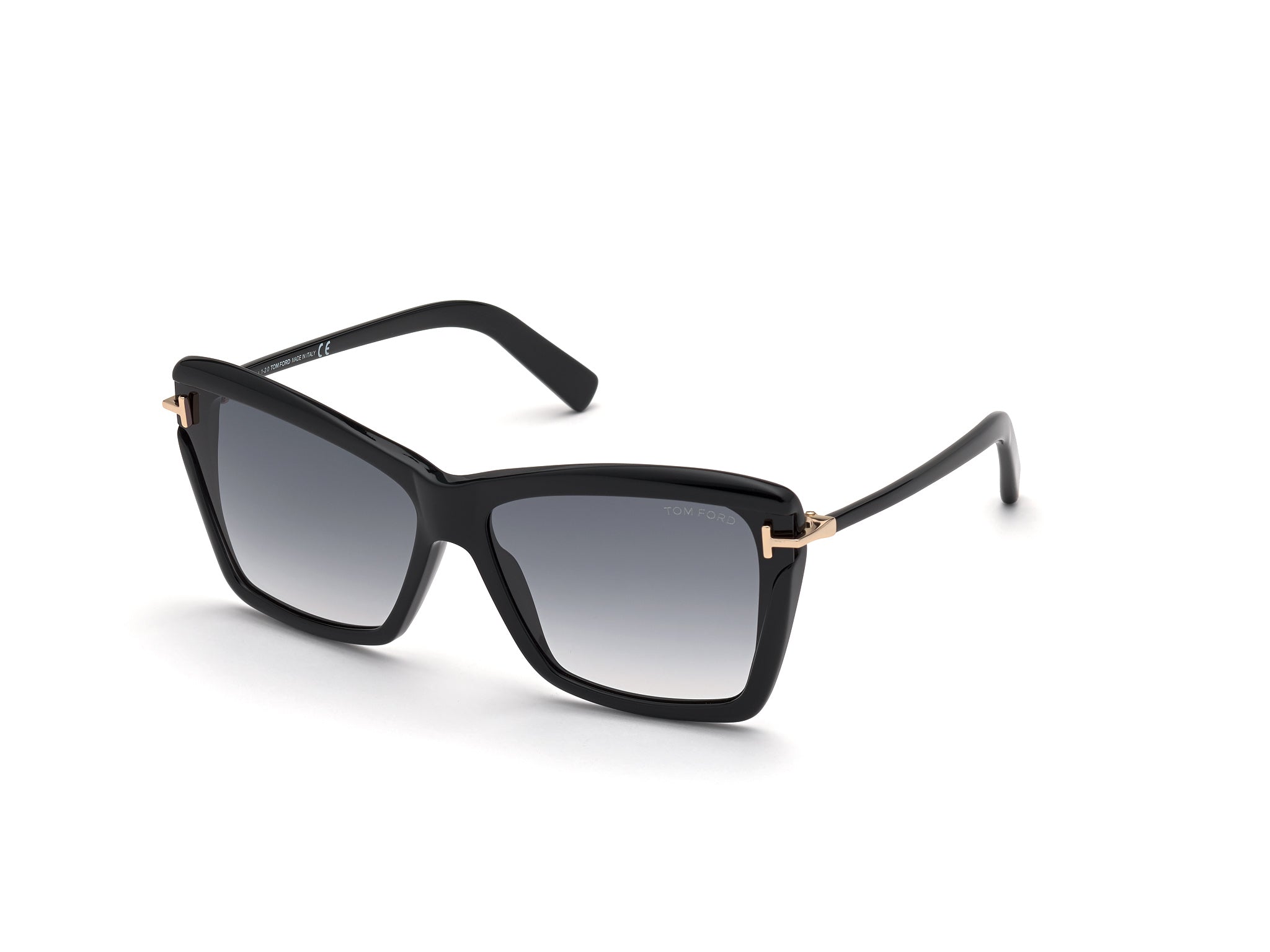 0889214219589 - TOM FORD Damen Ft0849 Leah 01b Gläser SONNENBRILLEN Acetat Schwarz Rauch Schmetterling Normal Schattiert