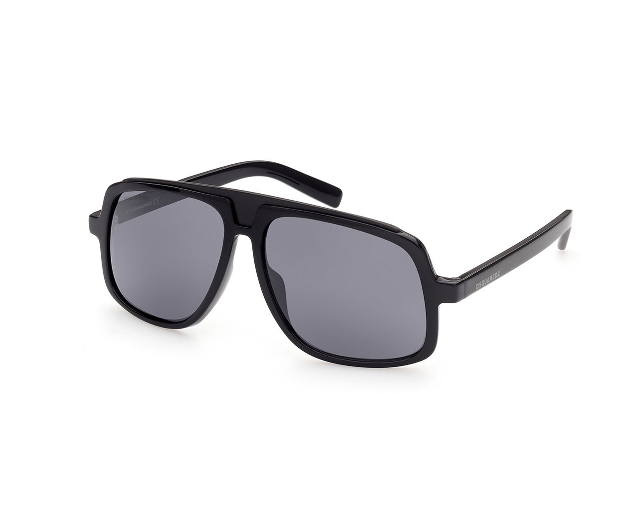 0889214222152 - Herren DQ0363 01A Gläser SONNENBRILLEN Acetat Schwarz Grau Quadratisch