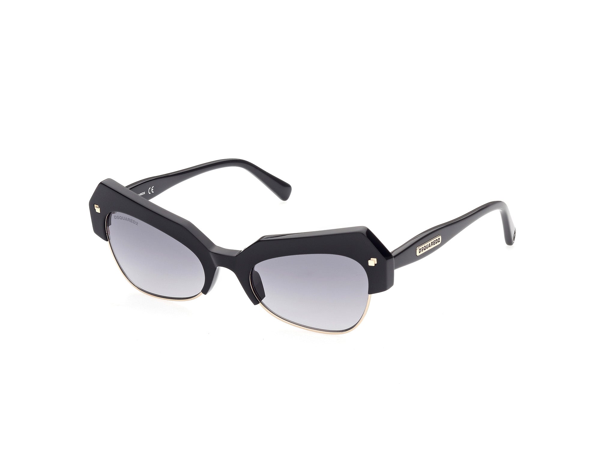 0889214222275 - Damen DQ0367 Dalia 01b Gläser SONNENBRILLEN Steckdose Acetat Schwarz Rauch Geometrisch Normal Schattiert