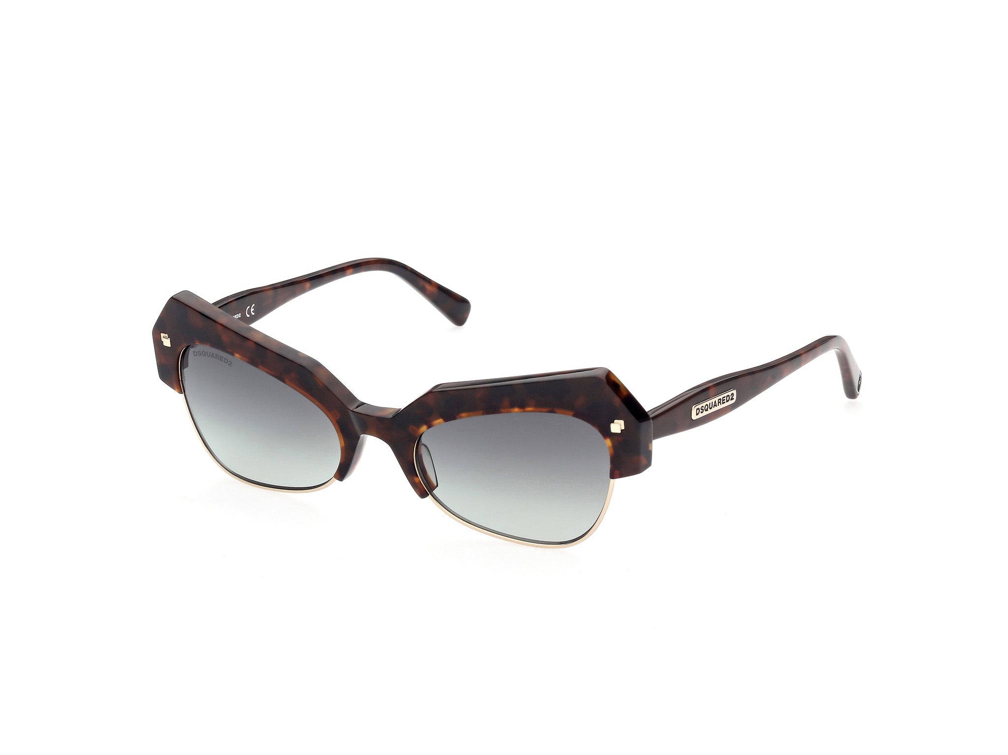 0889214222282 - Damen DQ0367 Dalia 52p Gläser SONNENBRILLEN Steckdose Acetat Havanna Grün Geometrisch Normal Schattiert