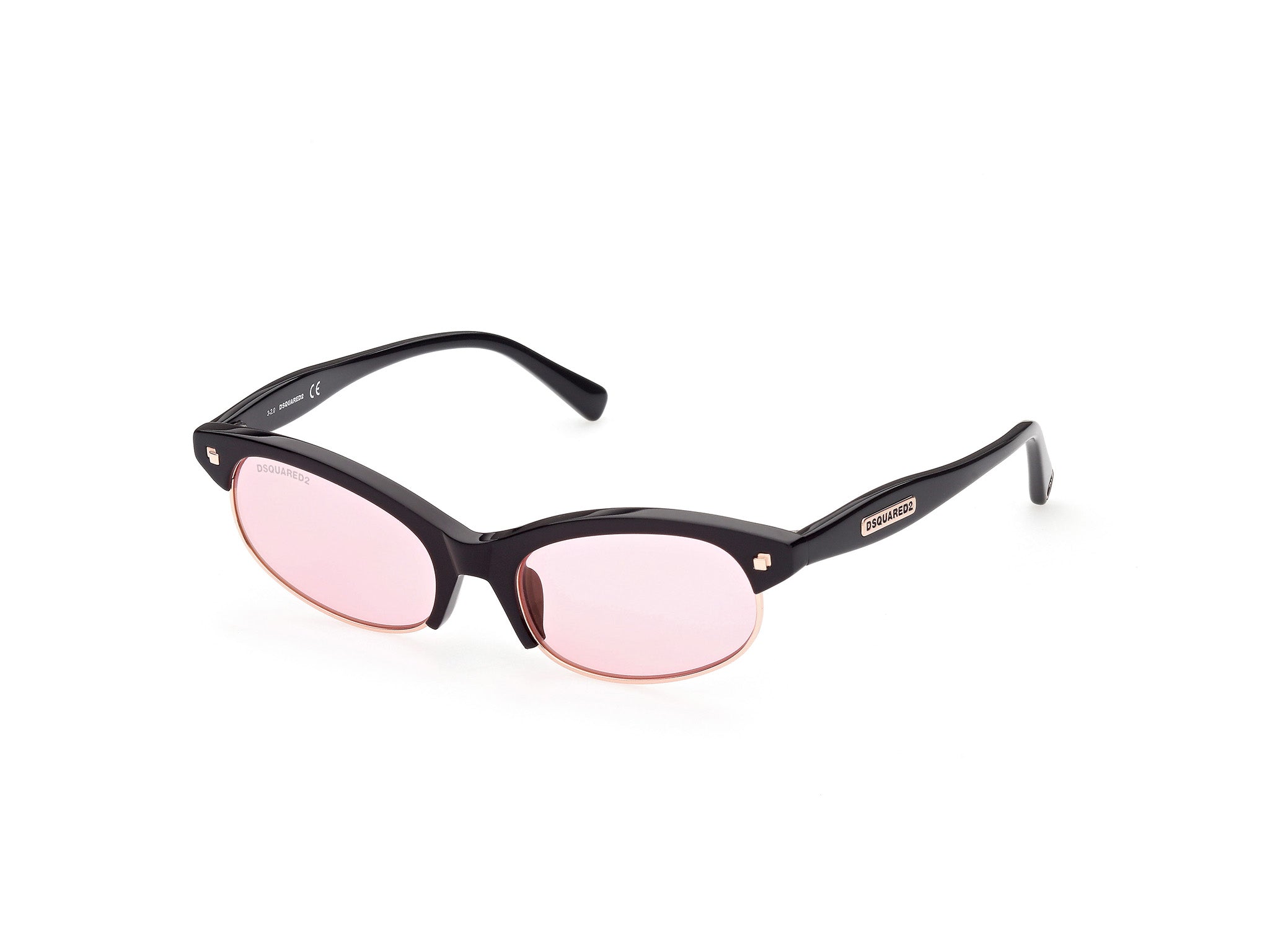 0889214222305 - Damen DQ0368 Freddy 01s Gläser SONNENBRILLEN Steckdose Acetat Schwarz Bordeaux Rund Normal