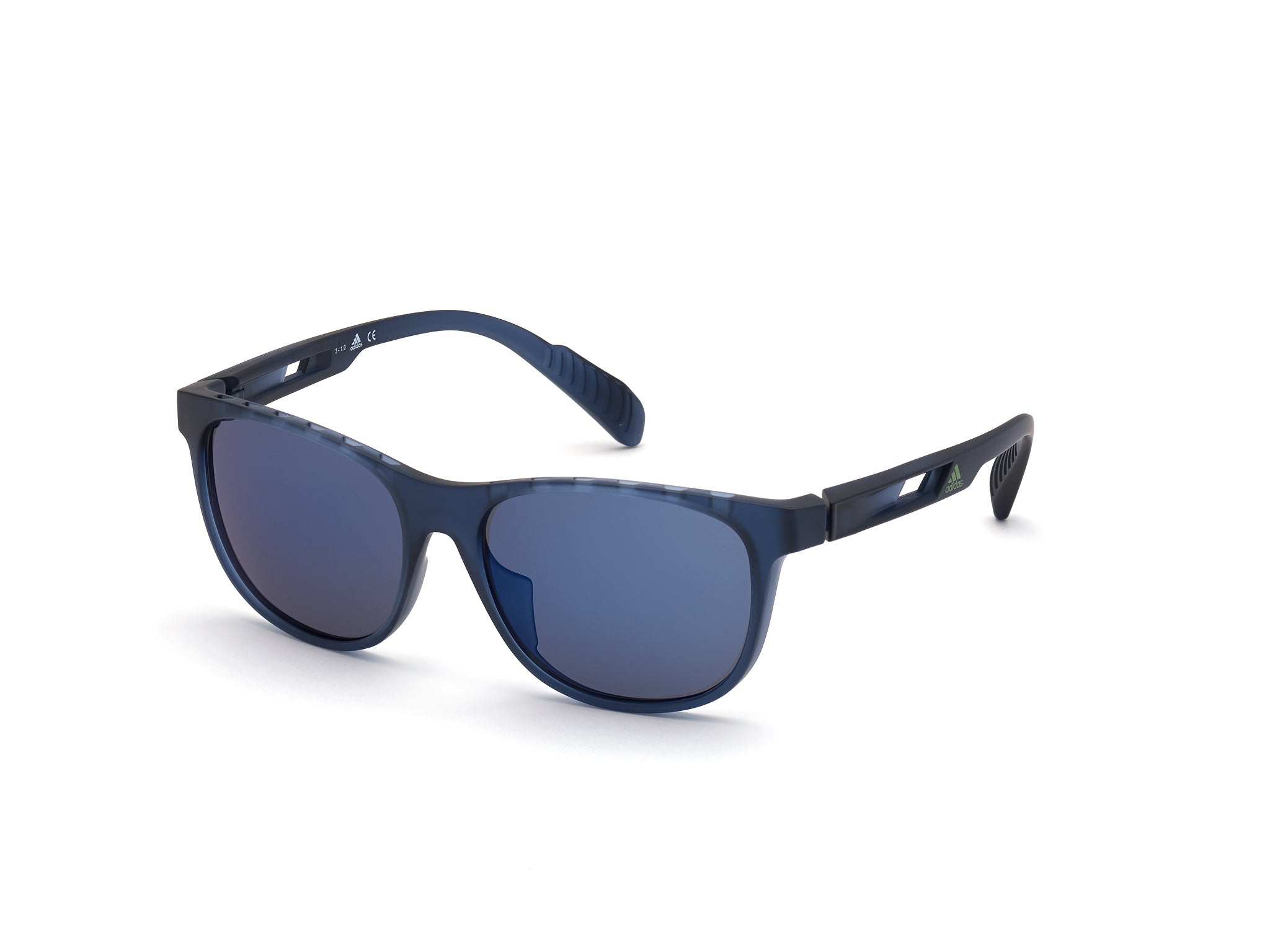 0889214225146 - Unisex SP0022 92V Gläser SONNENBRILLEN Injiziert Blau Blau Rund Normal