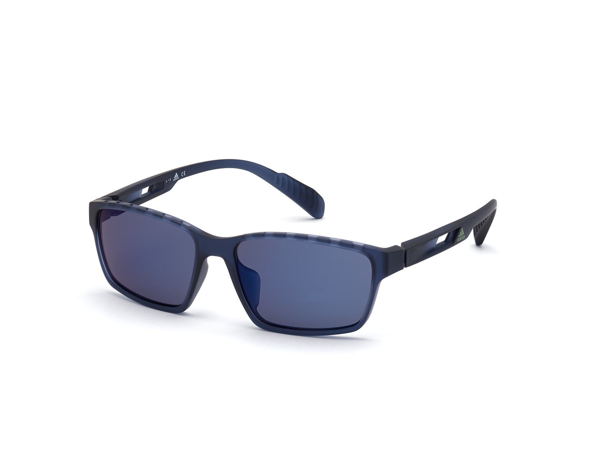 0889214225269 - Unisex SP0024 91V Gläser SONNENBRILLEN Injiziert Undurchsichtig blau Blau Geometrisch Normal