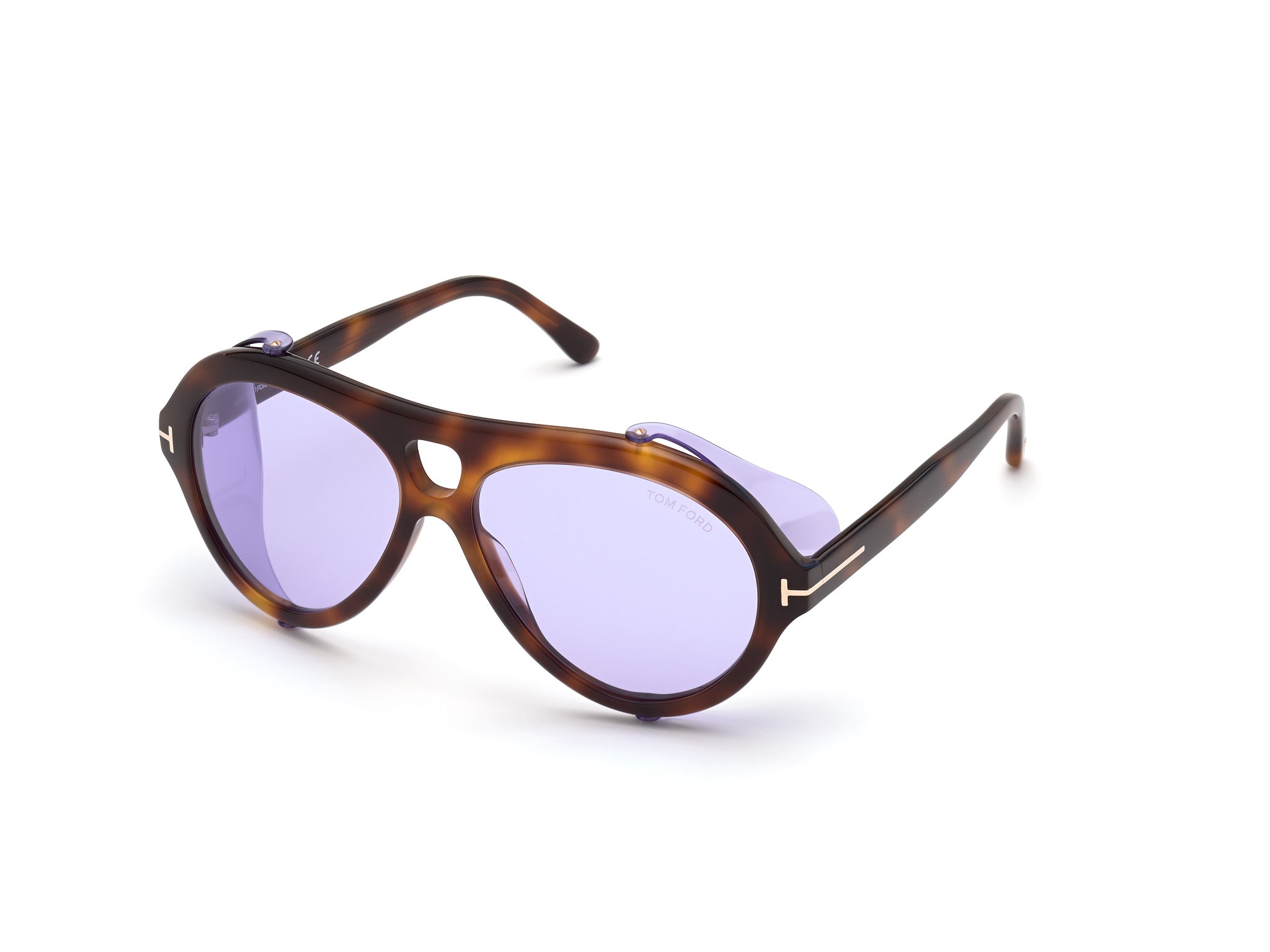 0889214240873 - TOM FORD Herren FT0882 Neughman 53Y Gläser SONNENBRILLEN Acetat Havanna Violett Pilot Normal