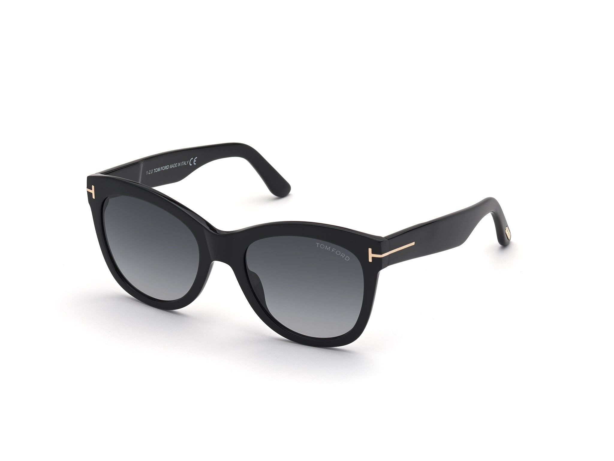 0889214244369 - TOM FORD Damen FT0870 WALLACE 01B Gläser SONNENBRILLEN Acetat Schwarz Rauch Cat Eye Normal Schattiert