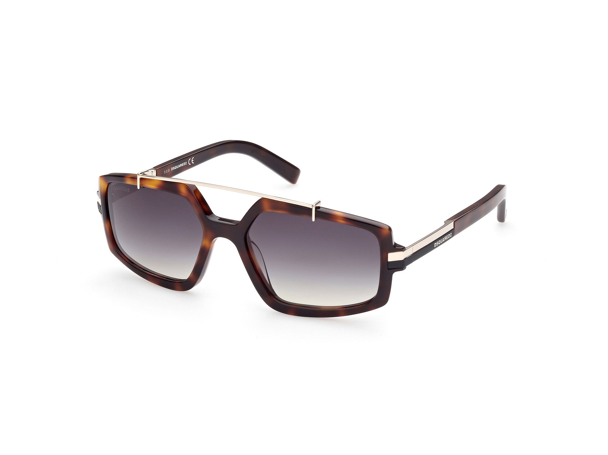 0889214265012 - Herren DQ0378 Hanke 52B Gläser SONNENBRILLEN Steckdose Acetat Havanna Grau Quadratisch Normal Schattiert