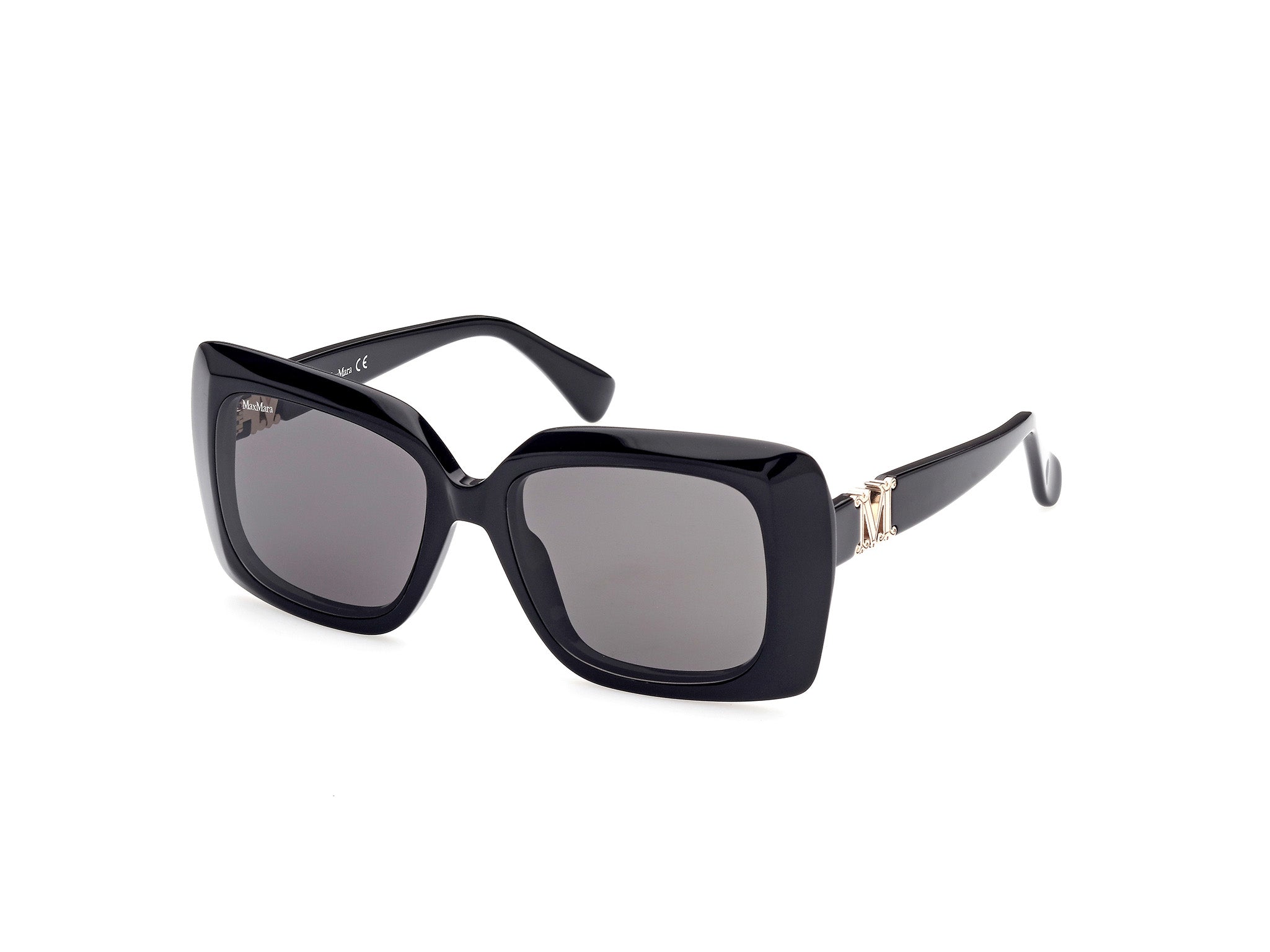 0889214295248 - Damen MM0030 Emme7 01a Gläser SONNENBRILLEN Acetat Glänzend schwarz Rauch Hocken Normal