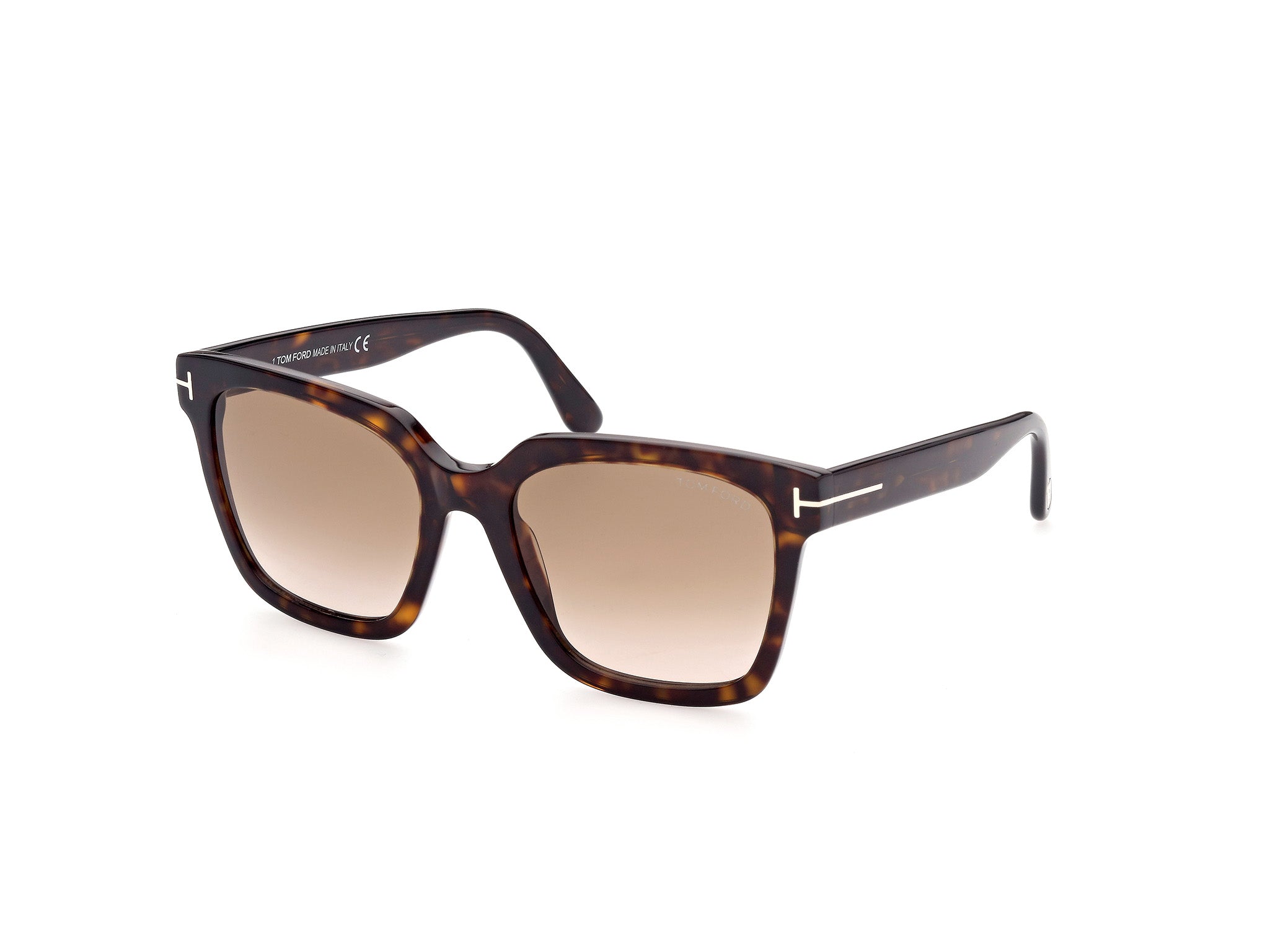 0889214297716 - TOM FORD Damen FT0952 SELBY 52F Gläser SONNENBRILLEN Acetat Havanna Braun Quadratisch Normal Schattiert