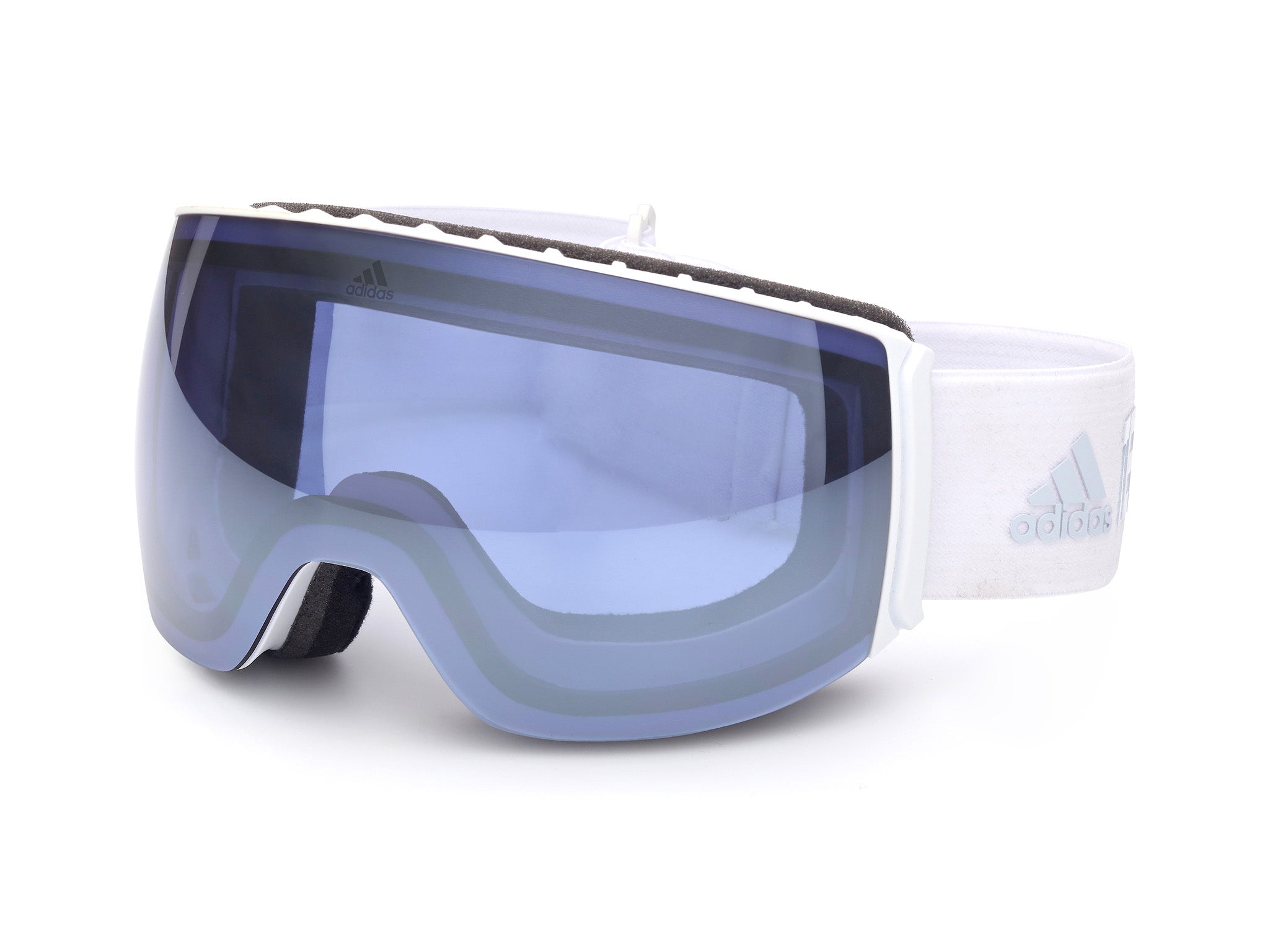 0889214298584 - Unisex SP0053 21X Skibrillen Plastik Weiß Blau Maske Gespiegelt